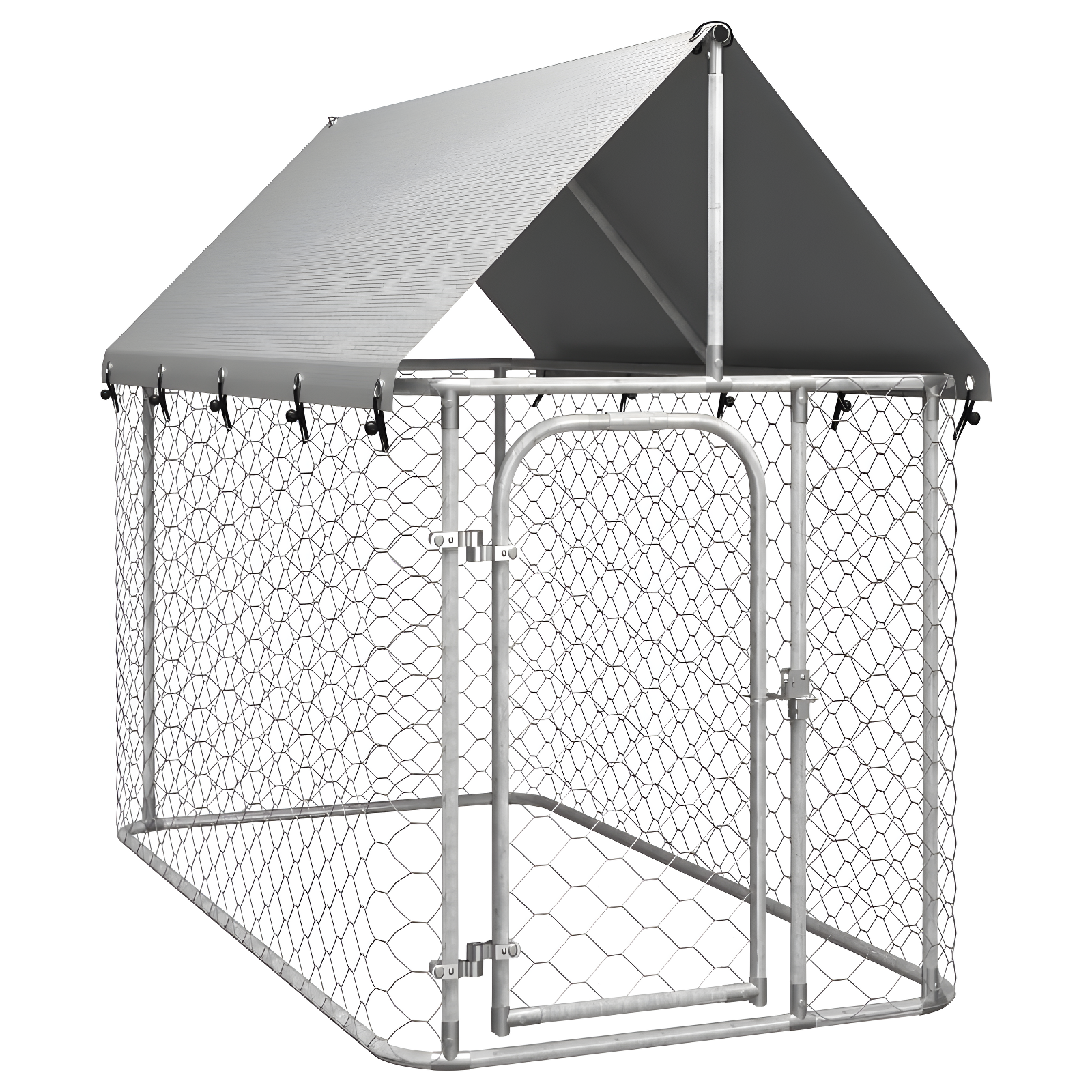 59.1'' H Powder Coated Steel Yard Kennel With Door