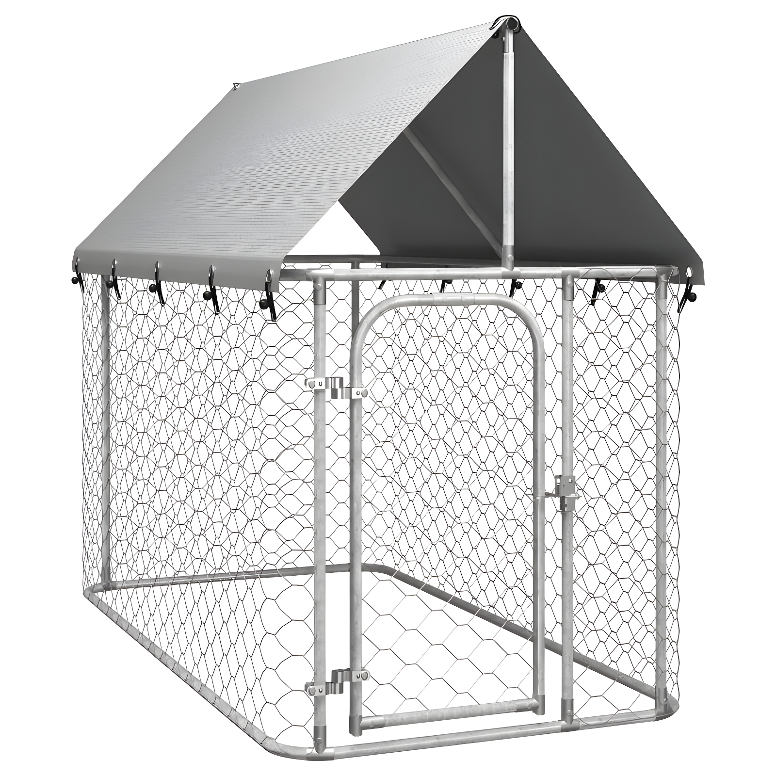 59.1'' H Powder Coated Steel Yard Kennel With Door