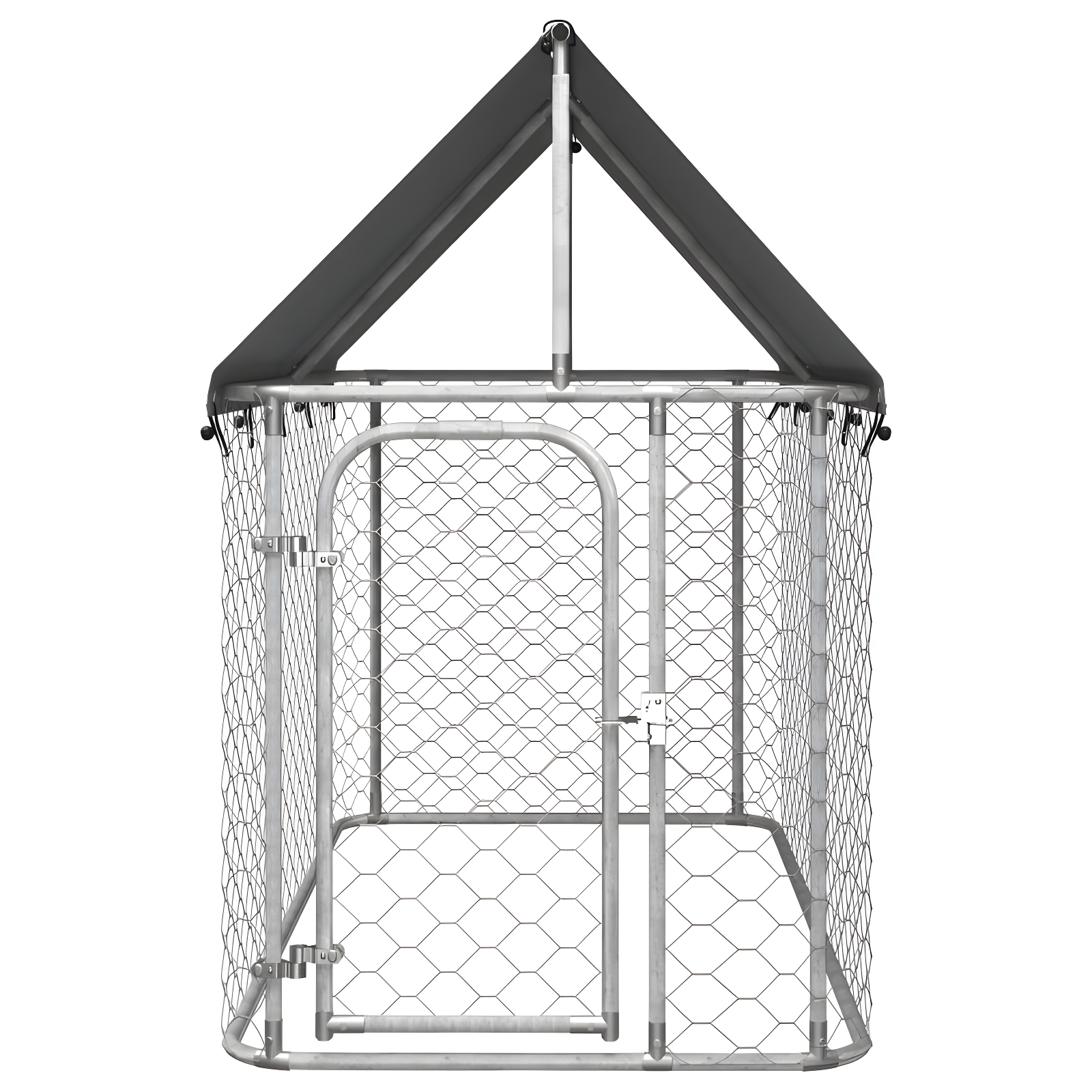 59.1'' H Powder Coated Steel Yard Kennel With Door