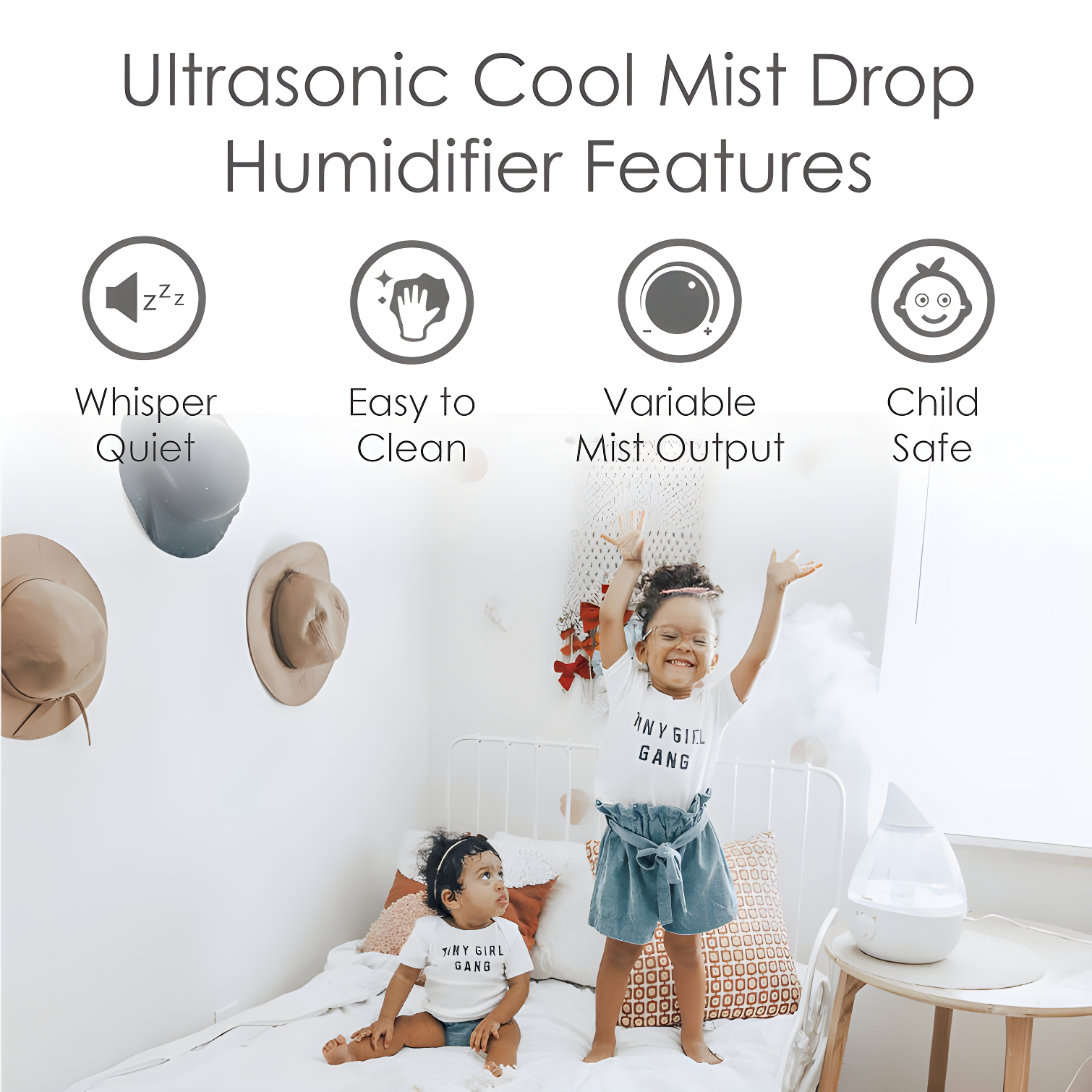 Crane USA Drop Cool-Mist Humidifier, 1 Gal.