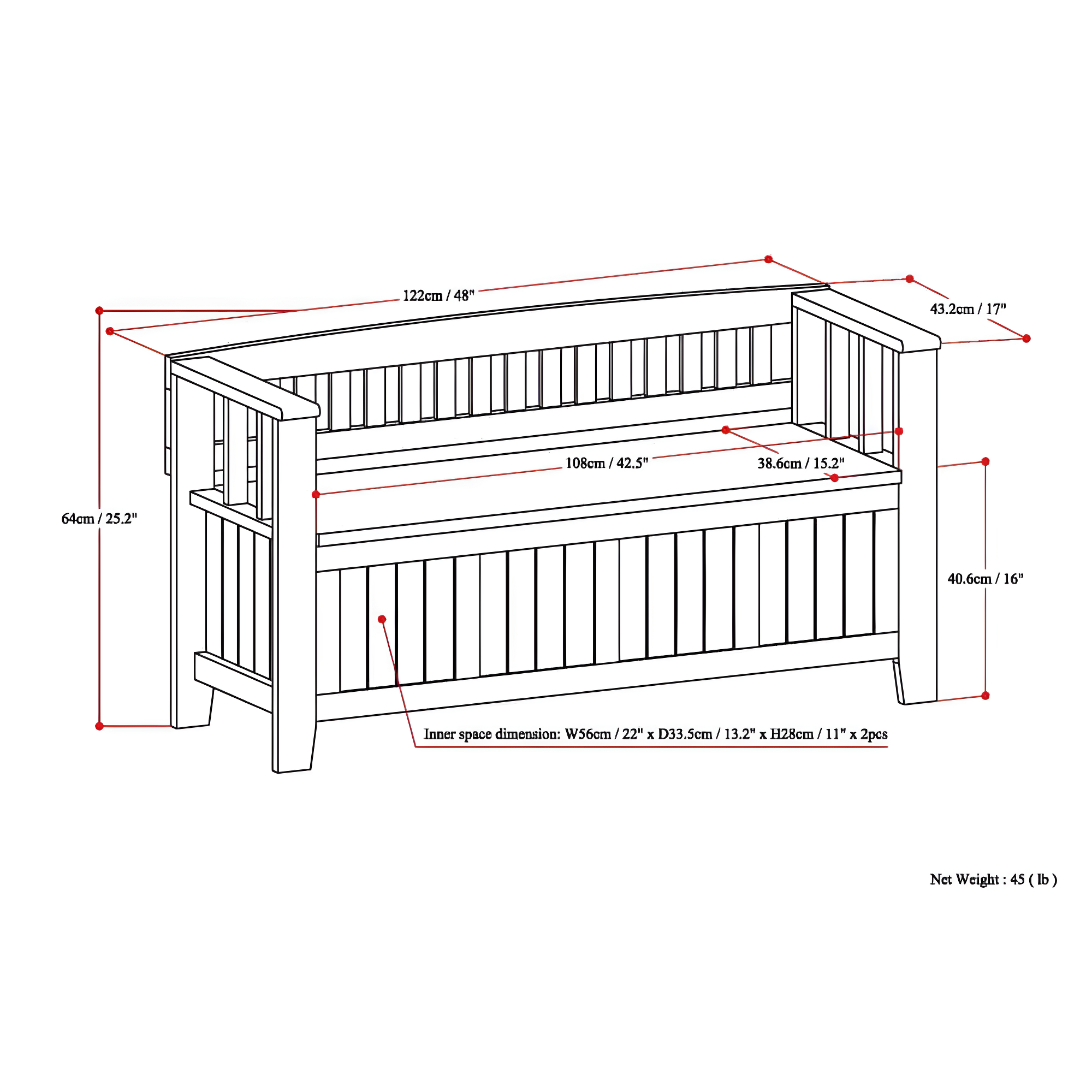 Simpli Home Acadian Solid Wood Entryway Storage Bench with Lift-Top Lid and Dual Compartments