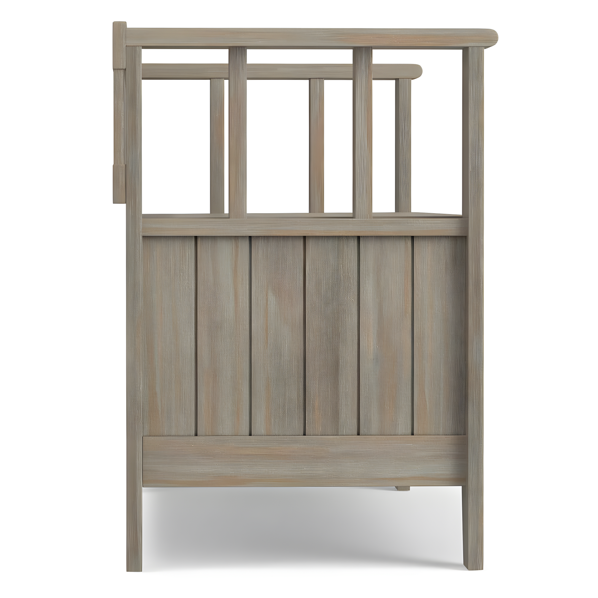 Simpli Home Acadian Solid Wood Entryway Storage Bench with Lift-Top Lid and Dual Compartments