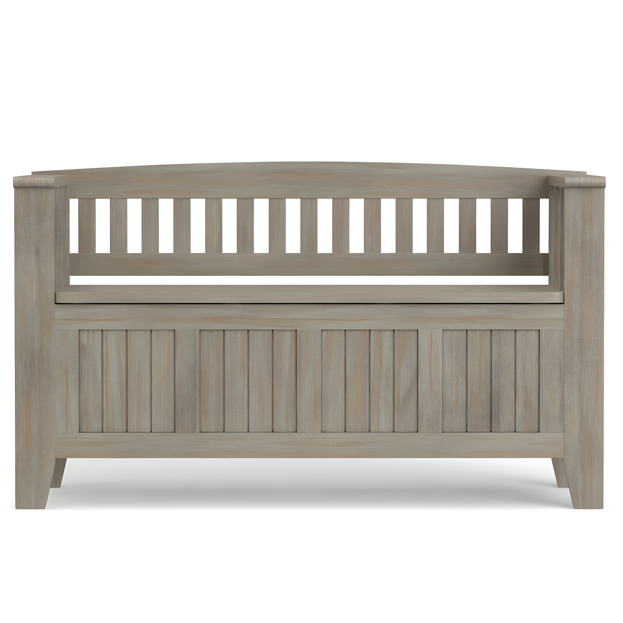 Simpli Home Acadian Solid Wood Entryway Storage Bench with Lift-Top Lid and Dual Compartments