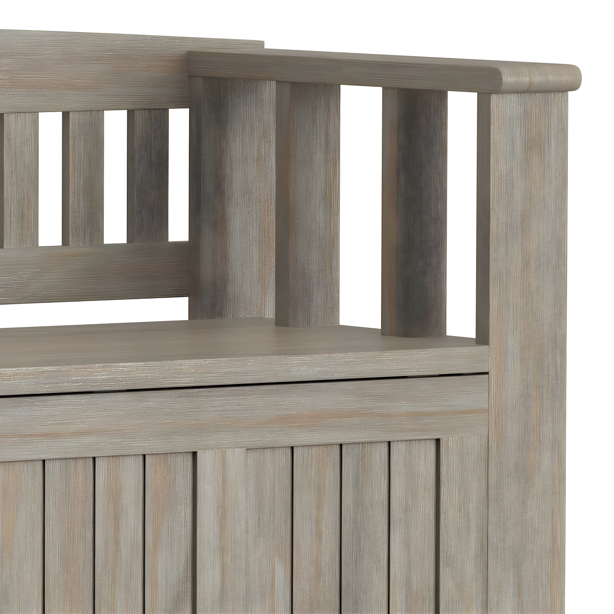 Simpli Home Acadian Solid Wood Entryway Storage Bench with Lift-Top Lid and Dual Compartments