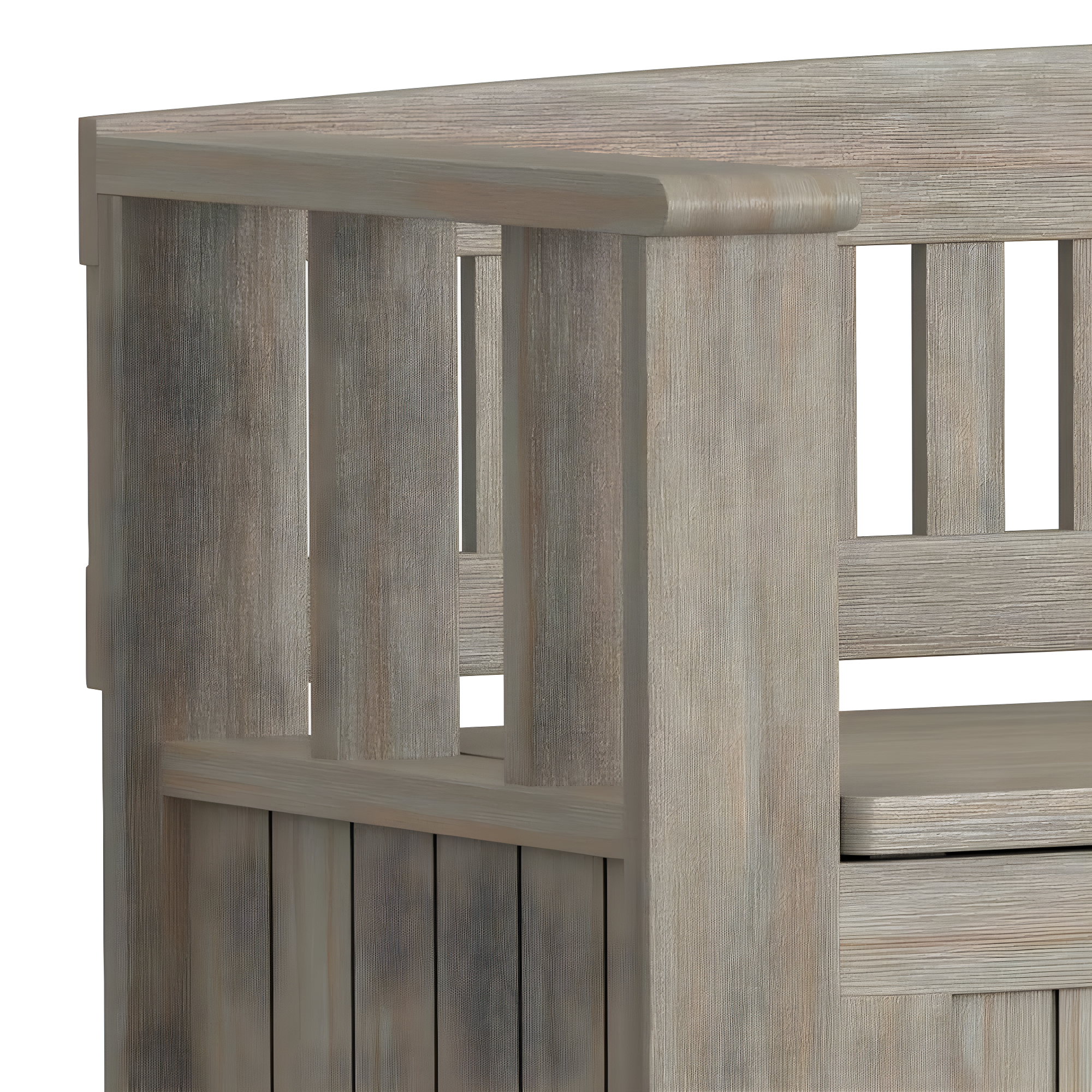 Simpli Home Acadian Solid Wood Entryway Storage Bench with Lift-Top Lid and Dual Compartments