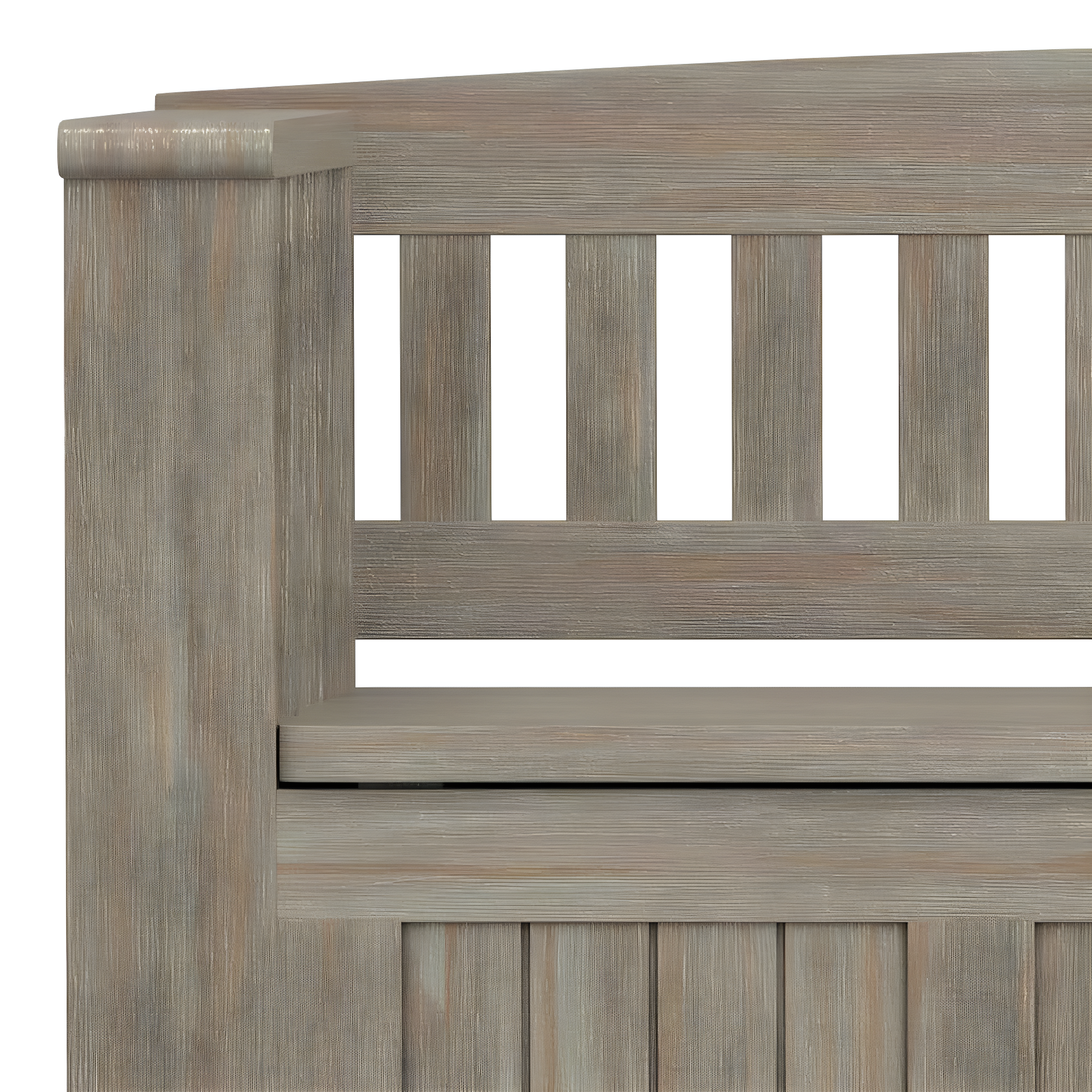 Simpli Home Acadian Solid Wood Entryway Storage Bench with Lift-Top Lid and Dual Compartments