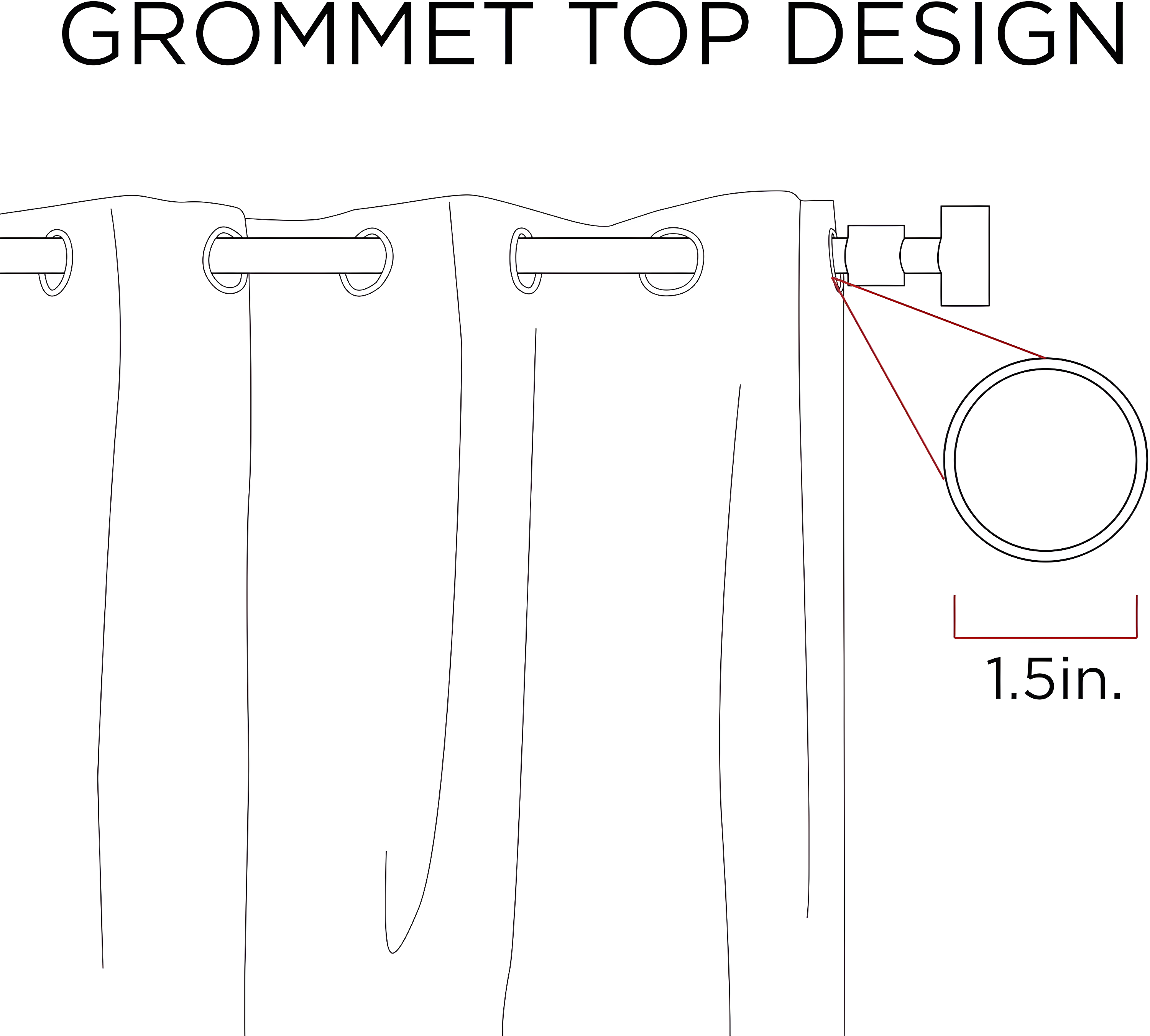 Fretwork Print Grommet Top Window Curtain Panel