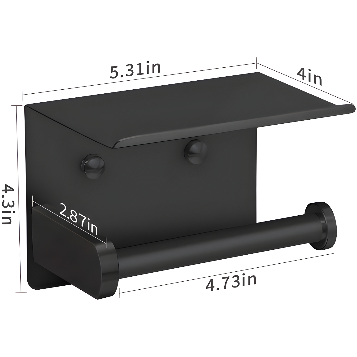 Stainless Steel Wall Mounted Toilet Paper Holder With Shelf - Durable & Convenient