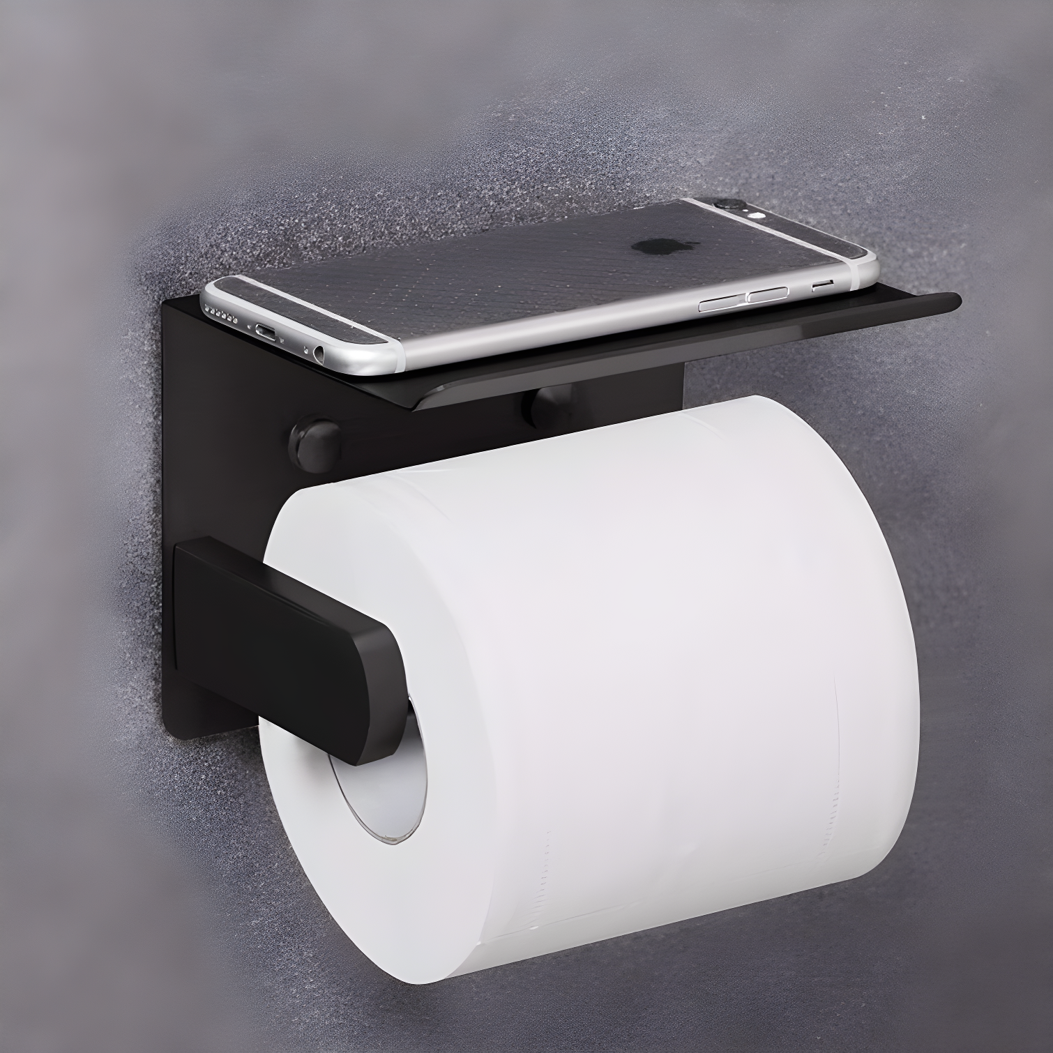 Stainless Steel Wall Mounted Toilet Paper Holder With Shelf - Durable & Convenient