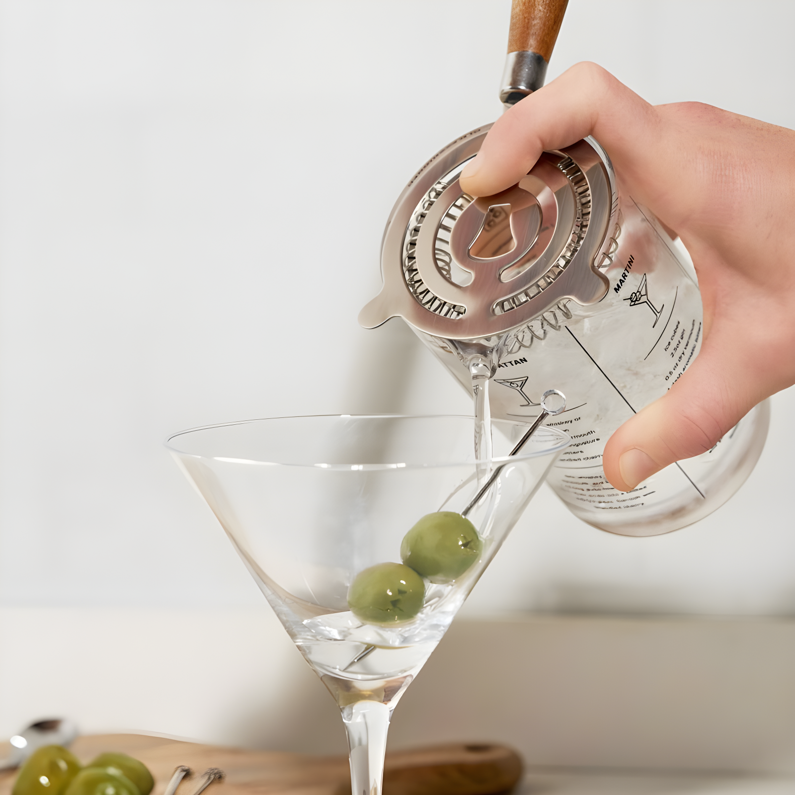 Cocktail Strainer with Acacia Handle