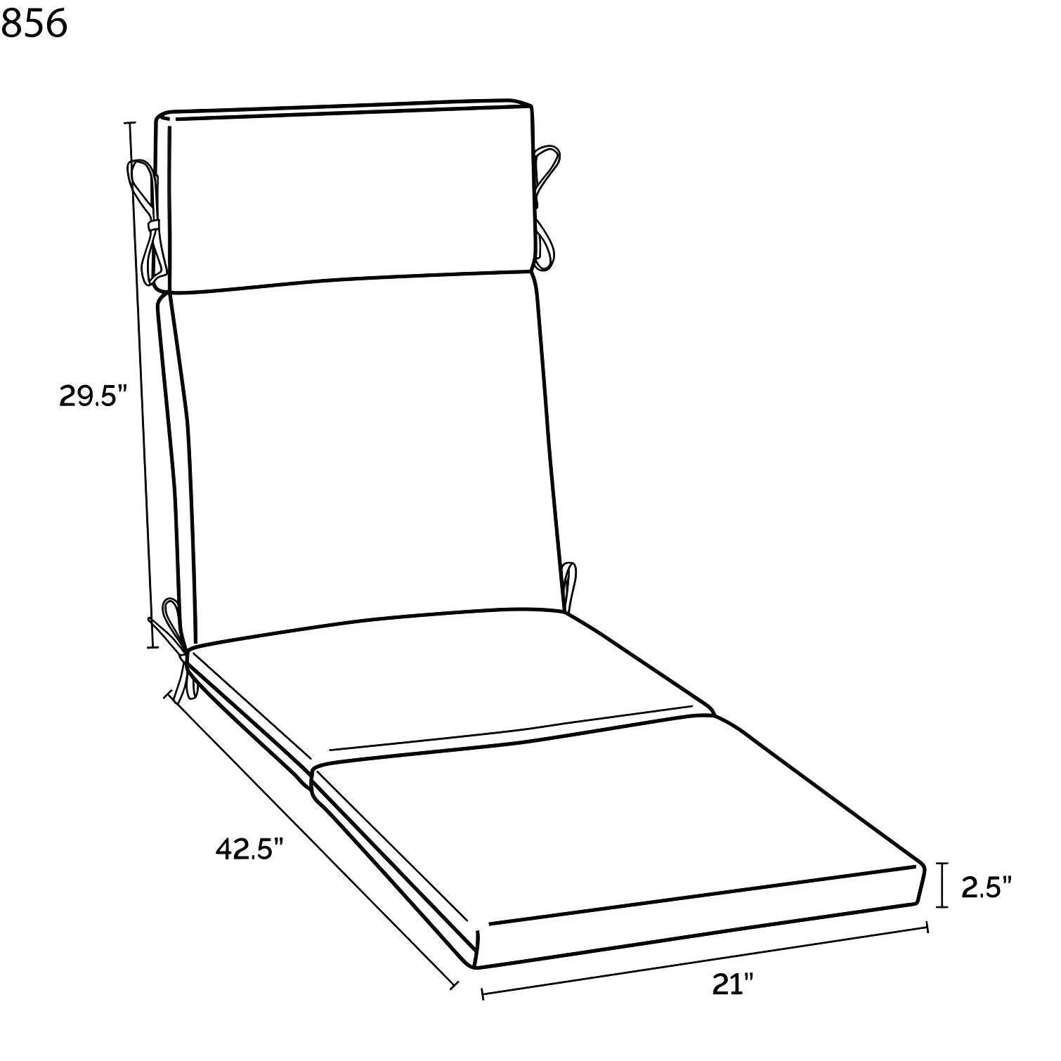ARDEN Outdoor Chaise Lounge 3.5" Cushion