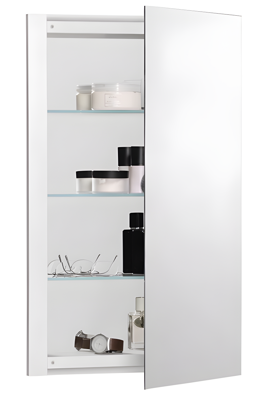 R3 Series Recessed or Surface Mount Frameless Medicine Cabinet with 3 Adjustable Shelves