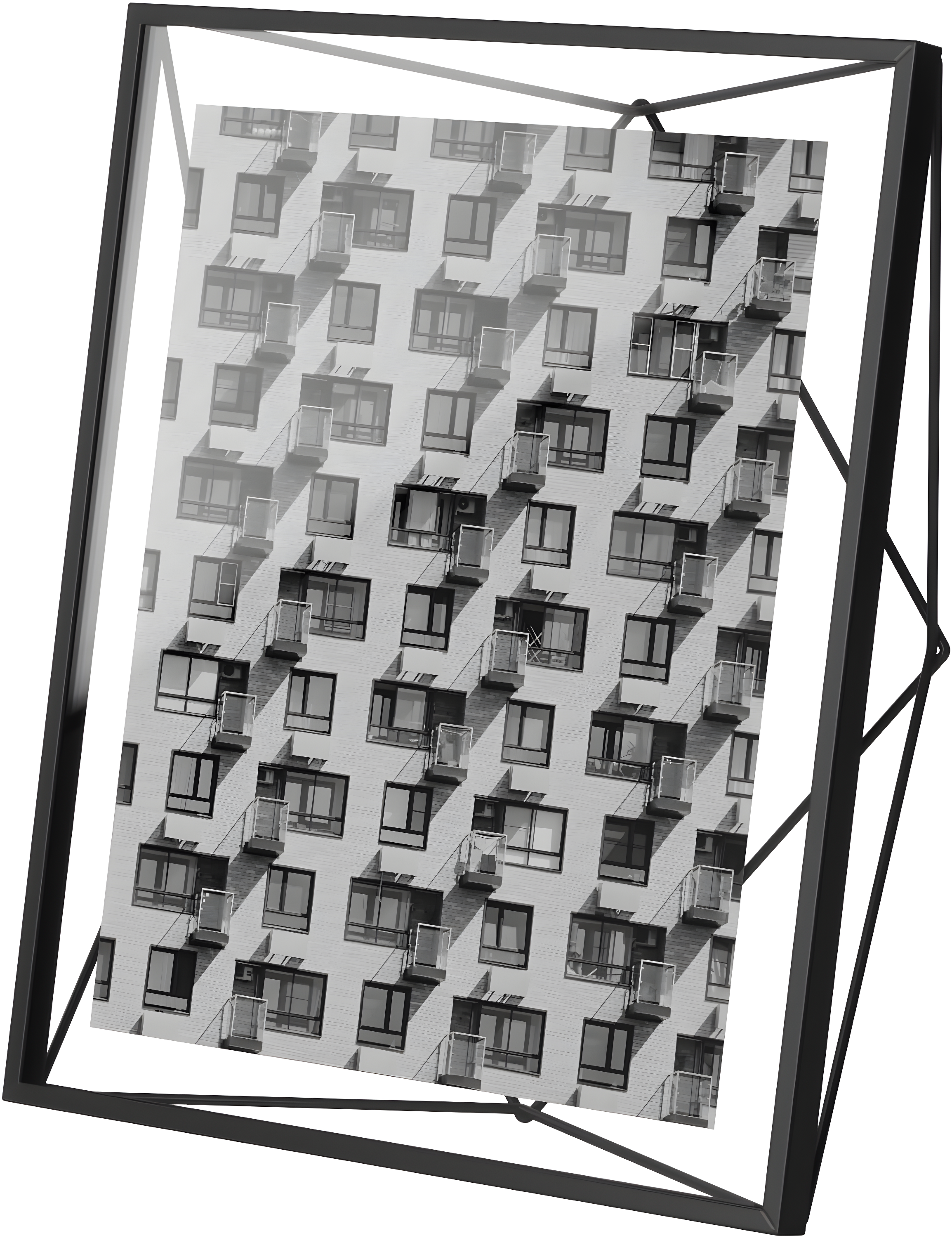 8"x10" Umbra Prisma Picture Frame Black: Modern Steel Design, Wall or Tabletop, Sawtooth Back