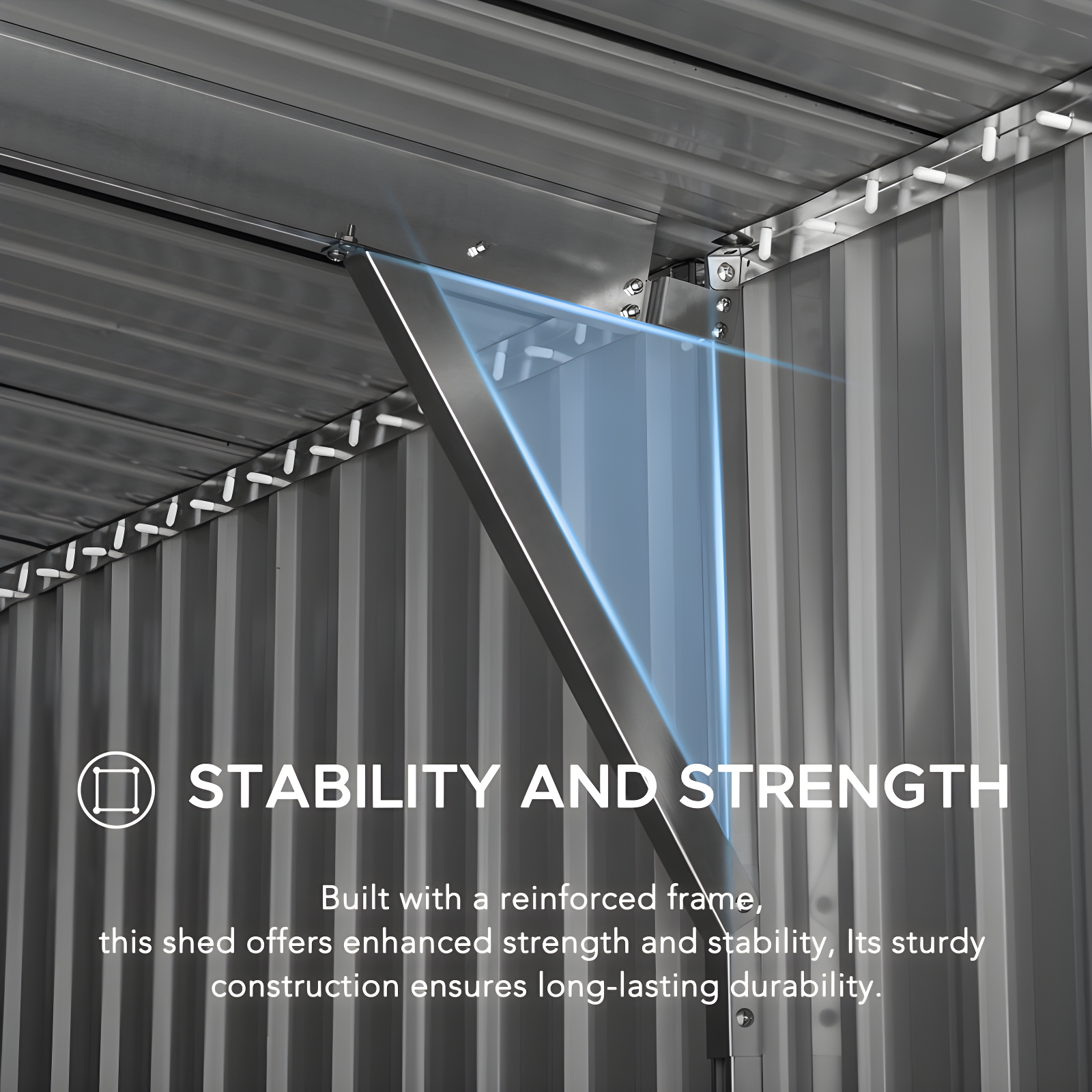 Sunjoy Sunjoy Outdoor Storage Shed 10 x 20 ft. Carport, Patio Metal Utility Large Storage Shed Garage with 2 Doors and 4 Vents, for Car, Truck, Bike, Garbage Can, Tool, Lawnmower