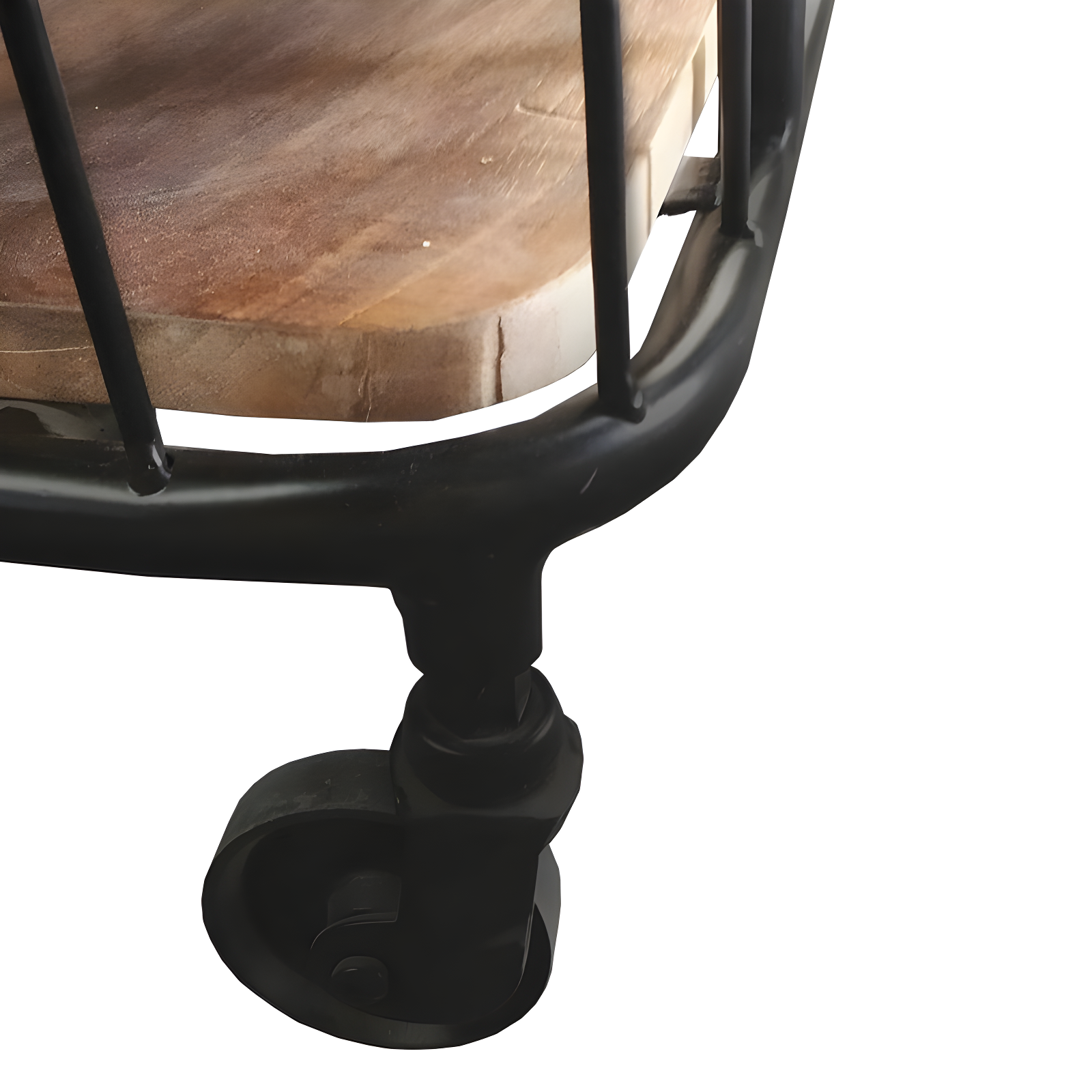 2 Shelves and Metal Frame Bar Cart with Wooden Top Black/Brown - The Urban Port
