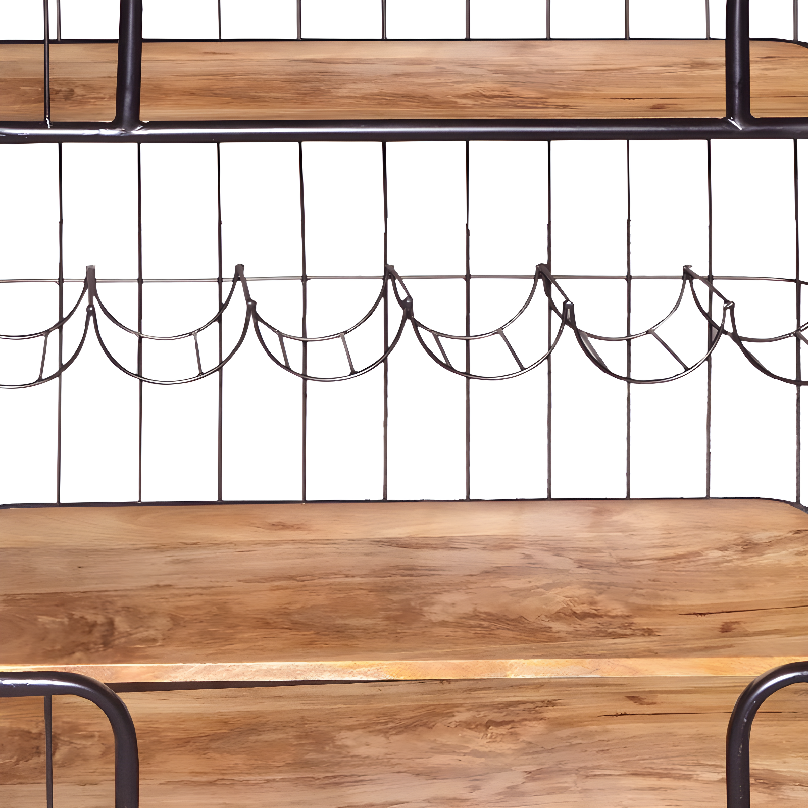 2 Shelves and Metal Frame Bar Cart with Wooden Top Black/Brown - The Urban Port