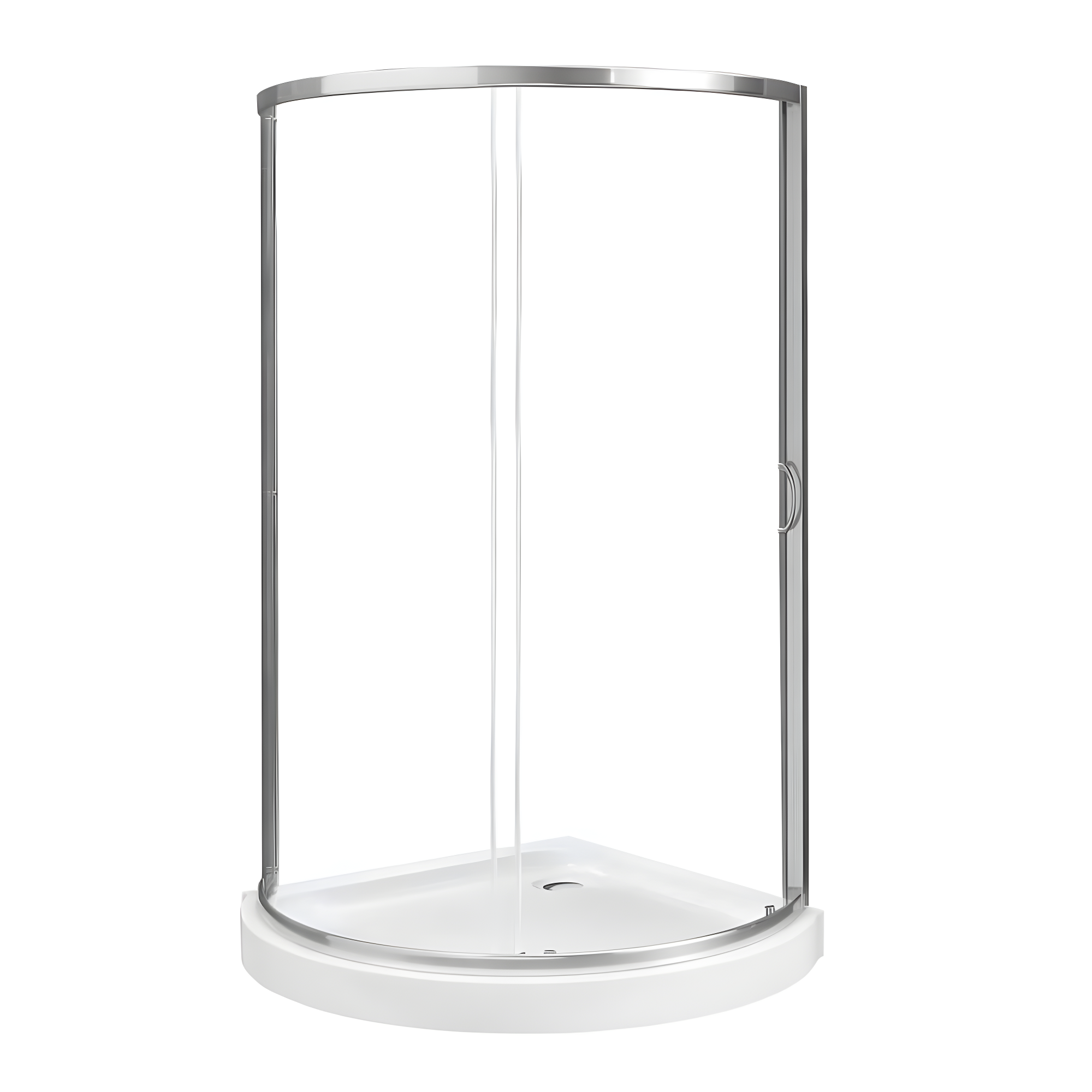 OVE Decors Breeze Premium 33 in. Framed Round Shower Kit w/ Clear Glass, Base