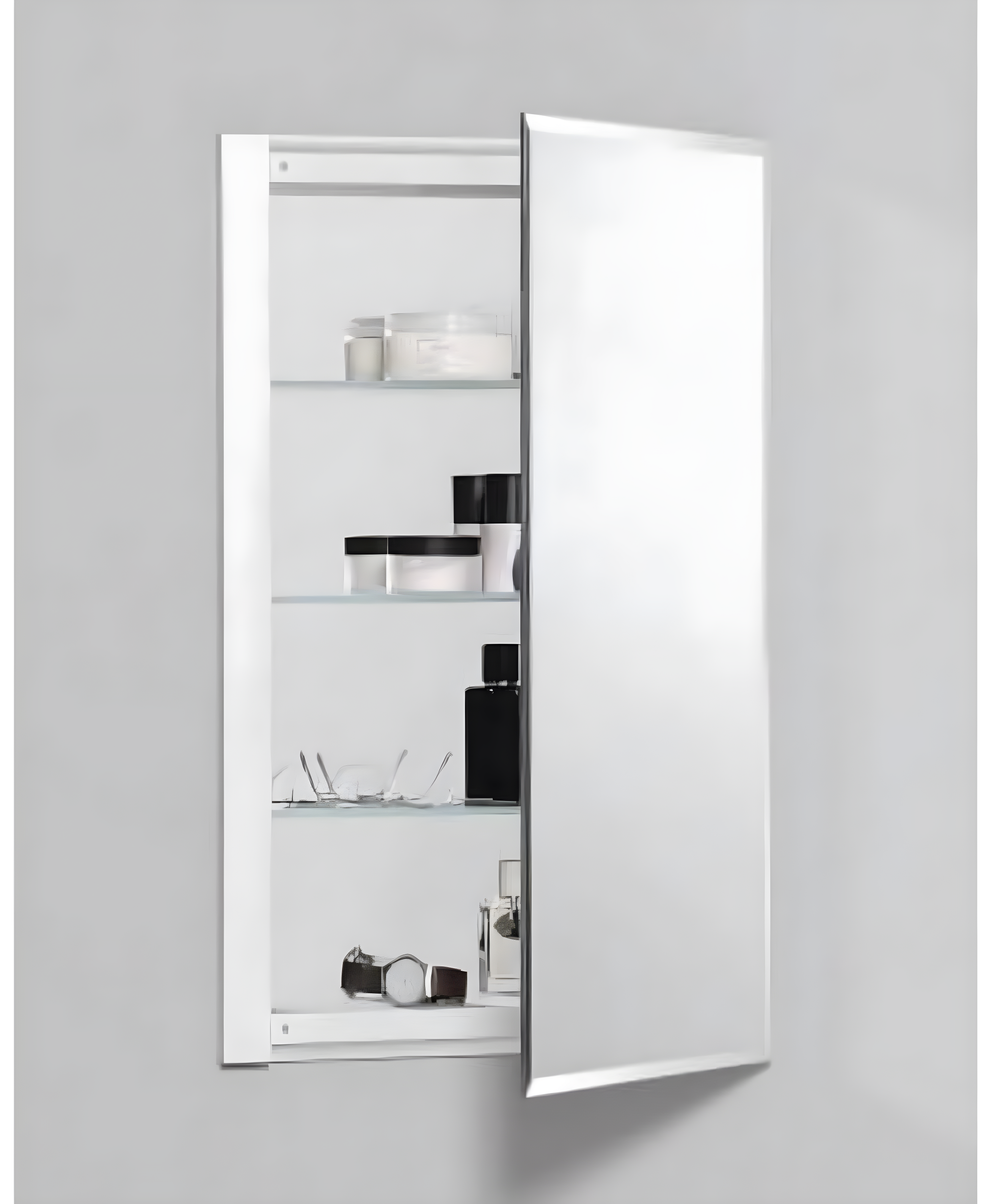 R3 Series Recessed or Surface Mount Frameless Medicine Cabinet with 3 Adjustable Shelves