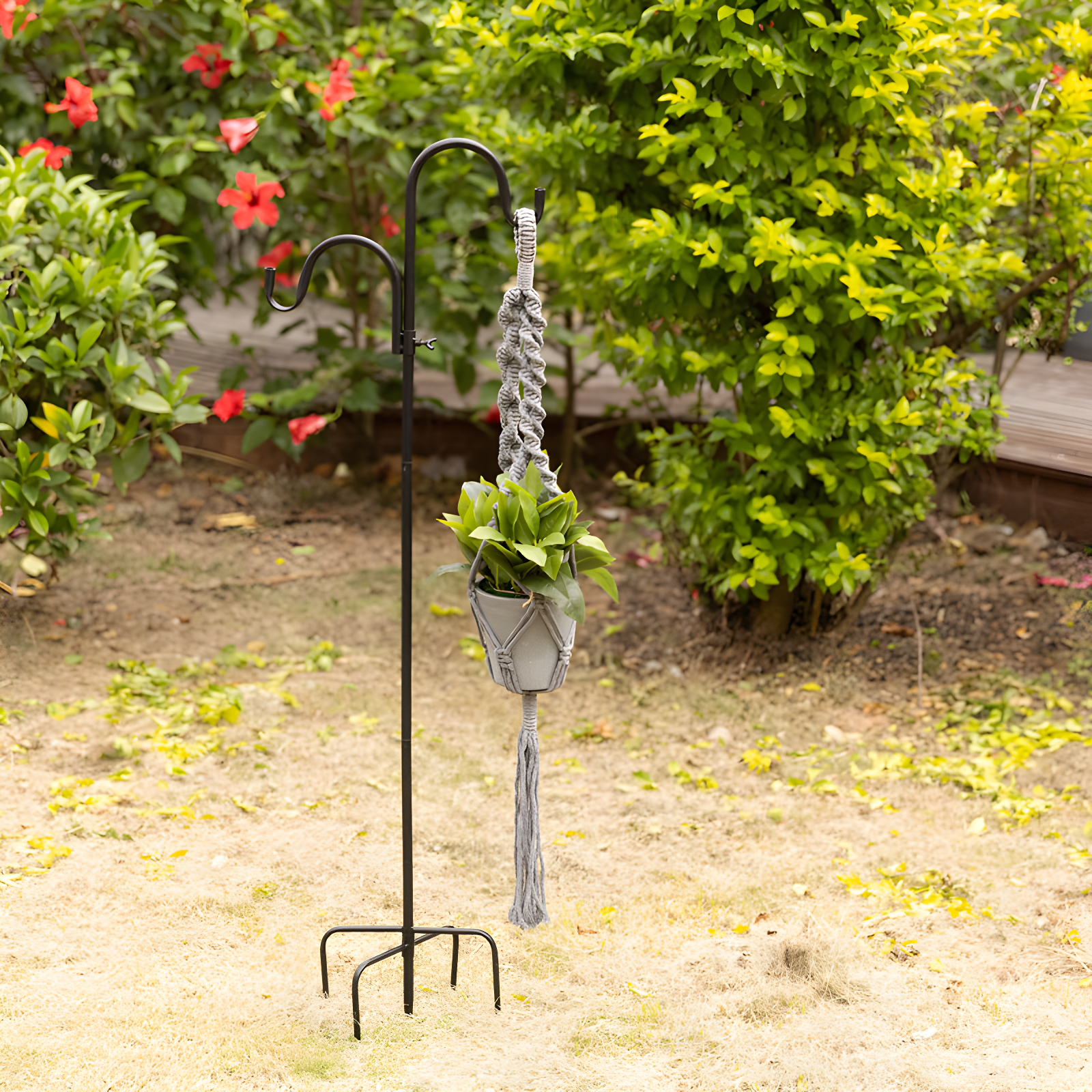 Shepherds Hooks For Outdoor - Hanging Bird Feeder Plant Pot Hook Stand Pole For Garden - Adjustable Hooks For Hummingbird Feeders And Plants