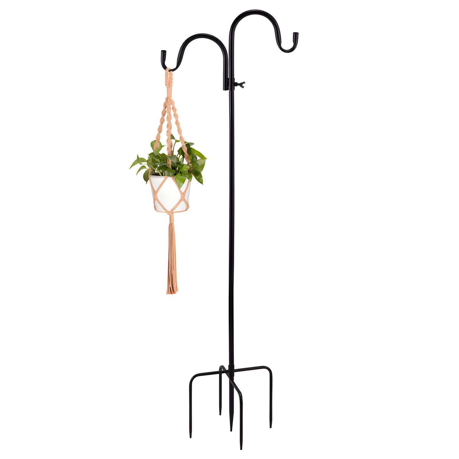 Shepherds Hooks For Outdoor - Hanging Bird Feeder Plant Pot Hook Stand Pole For Garden - Adjustable Hooks For Hummingbird Feeders And Plants