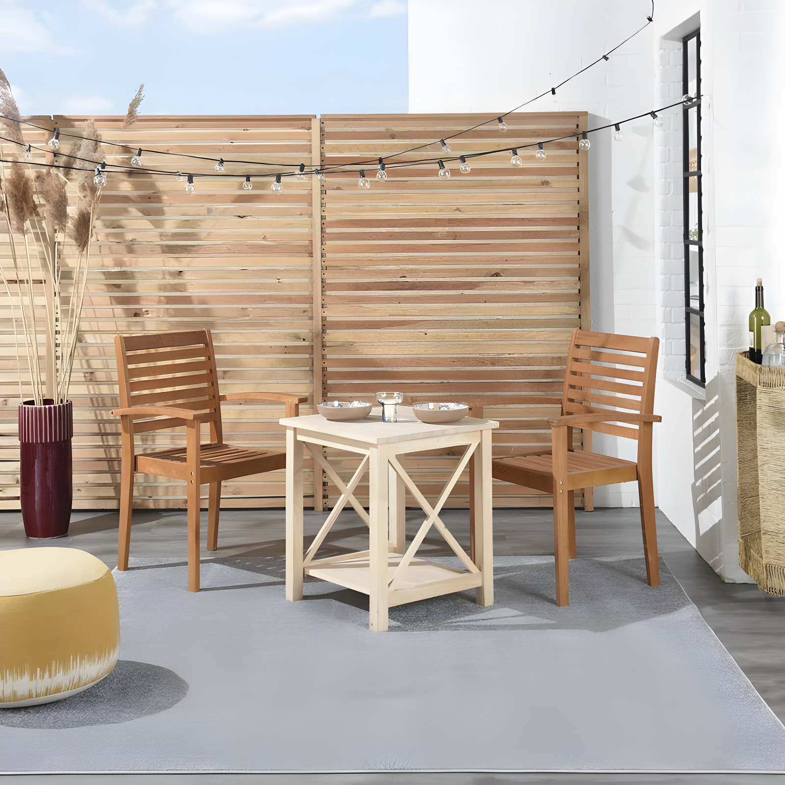 Nourison Essentials Easy Care Indoor Outdoor Area Rug - Silver Grey 5' x Square