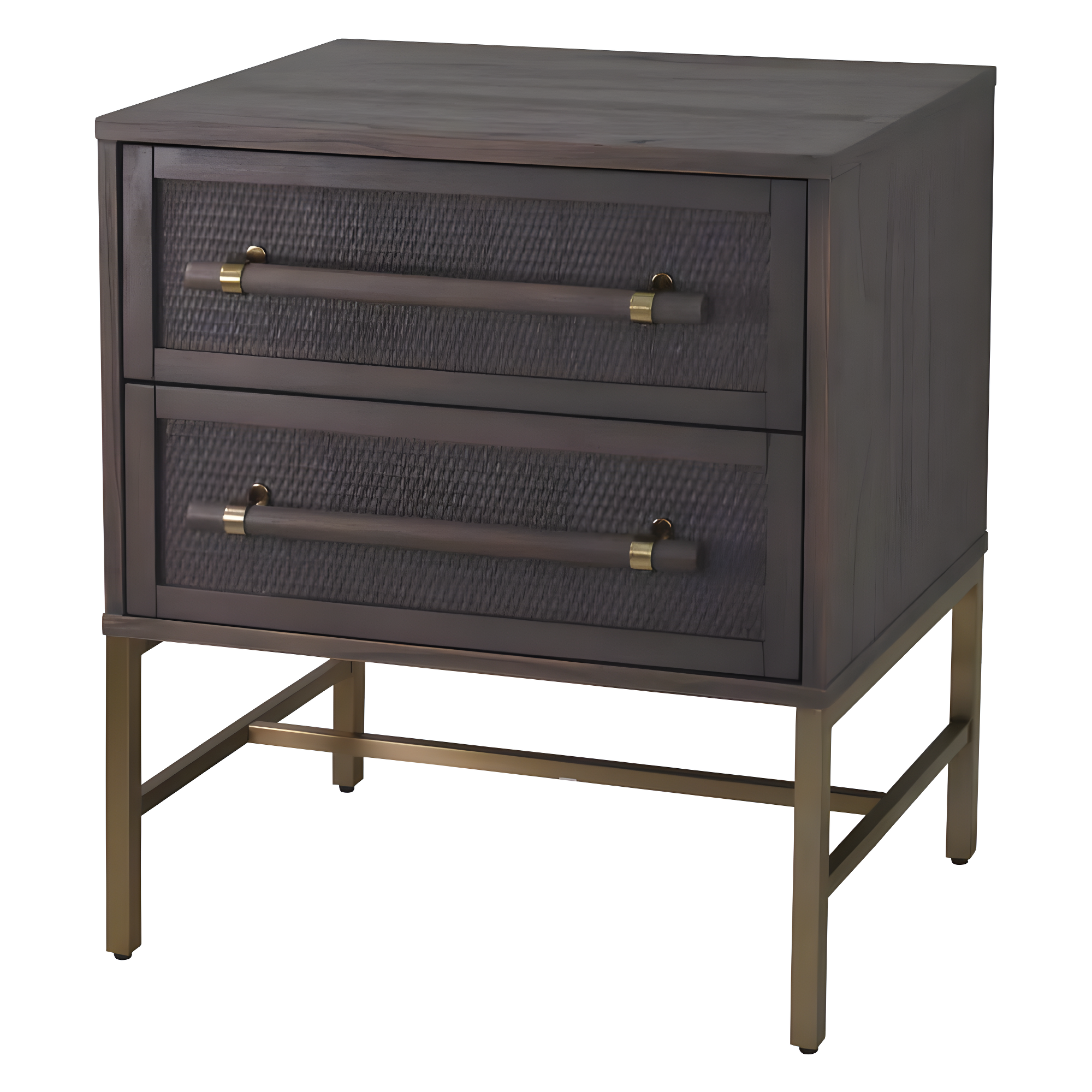 Hopper Studio Hopper Studio Sophia Solid Wood 2-Drawer Rattan Nightstand, Stylish Storage For Modern Homes