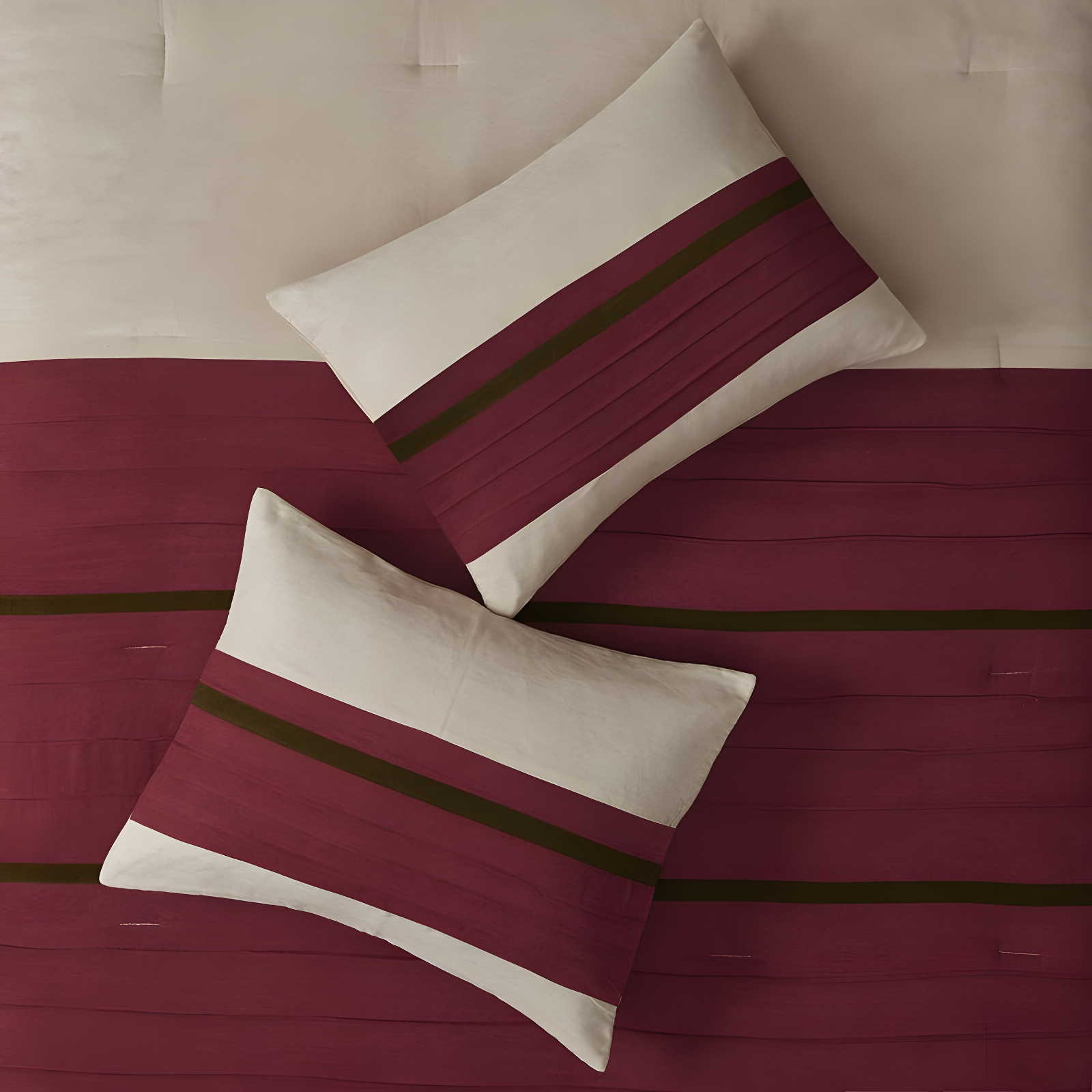 7pc California King Dakota Microsuede Comforter Set Red: Madison Park, Hypoallergenic, Embroidered, Machine Washable