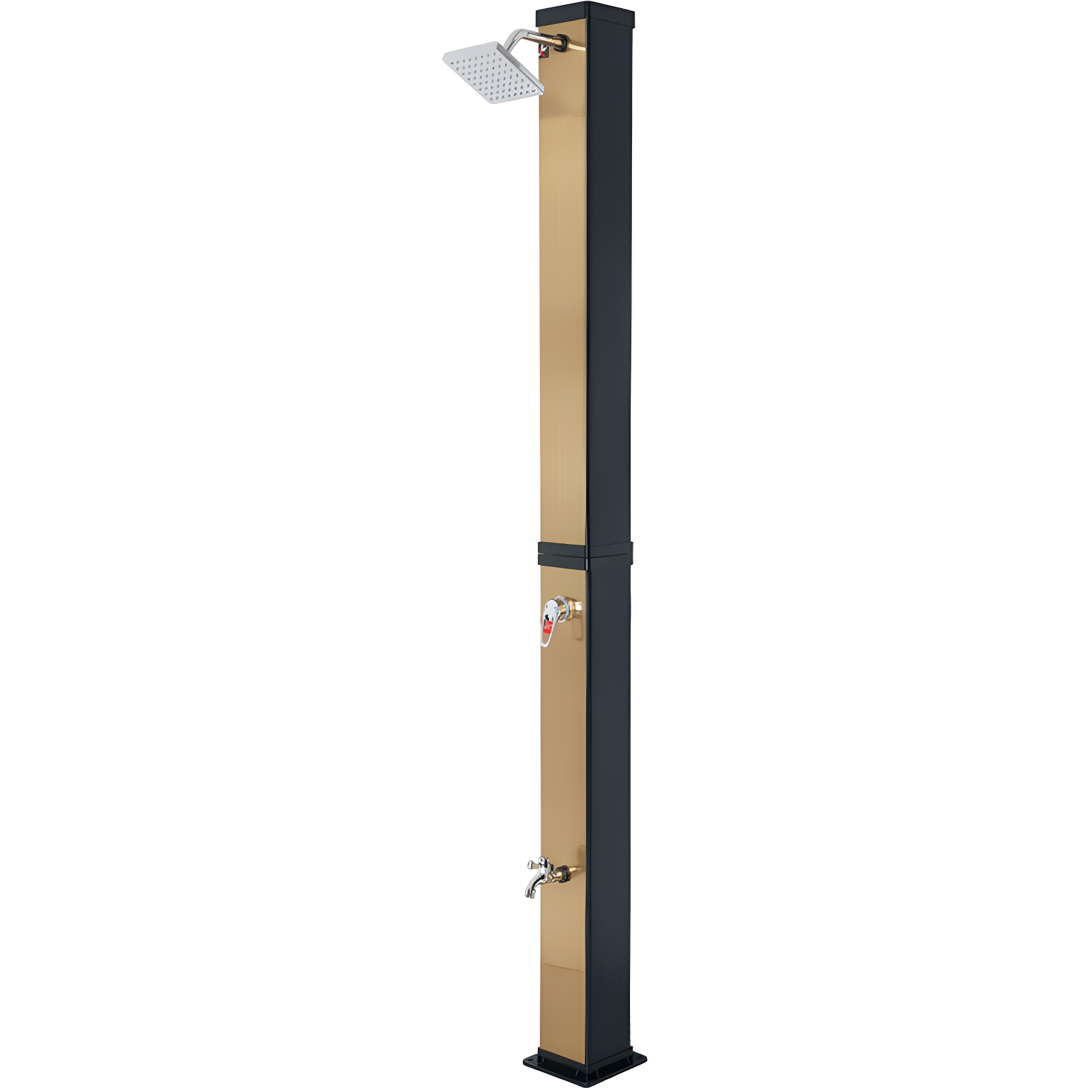 JASODI Luxury Solar Outdoor Shower, Brushed Gold and Black