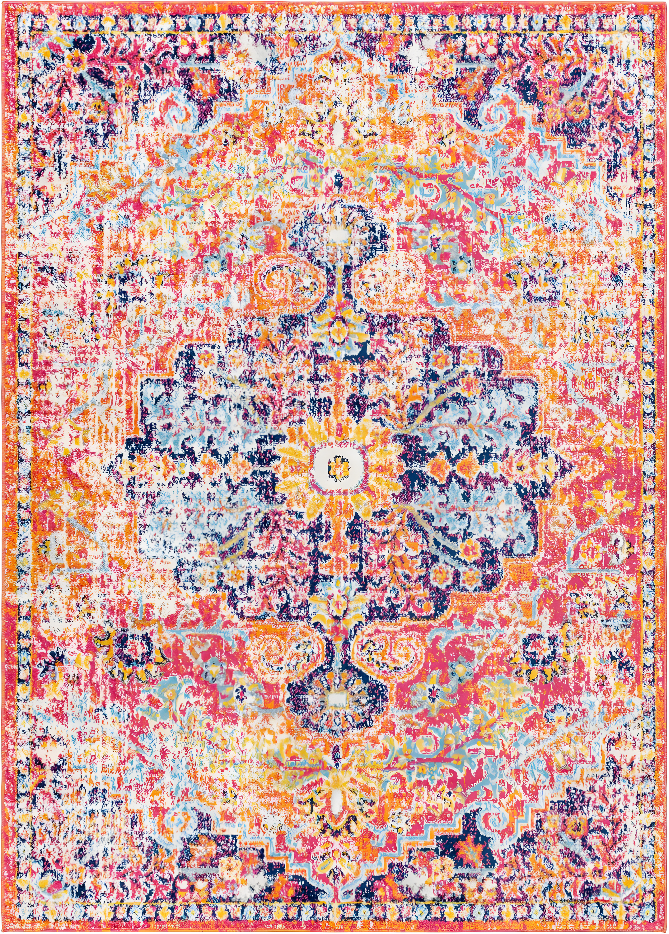 Livabliss Harput Vintage Medallion Area Rug,3'11" x 5'7",Burnt Orange