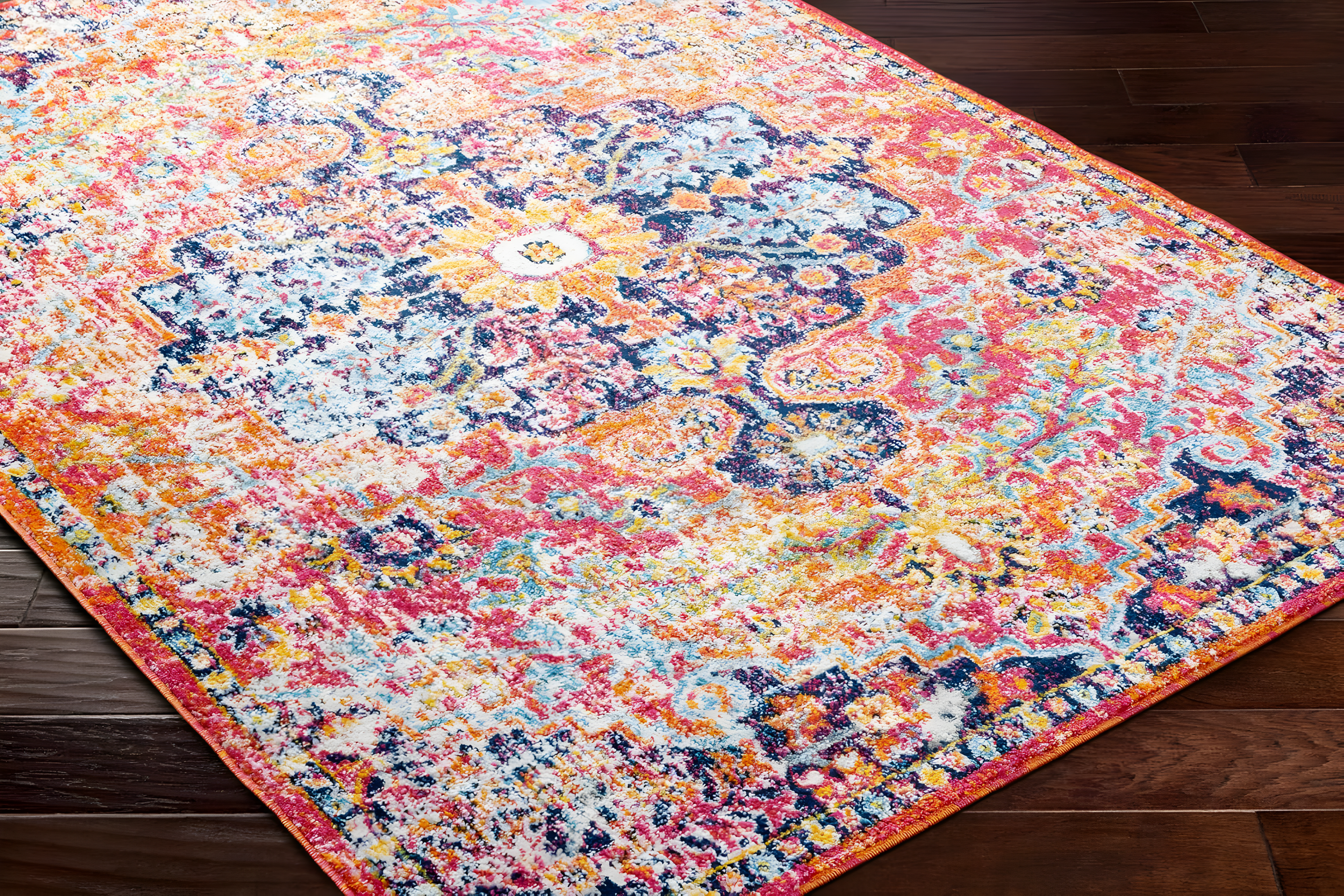 Livabliss Harput Vintage Medallion Area Rug,3'11" x 5'7",Burnt Orange