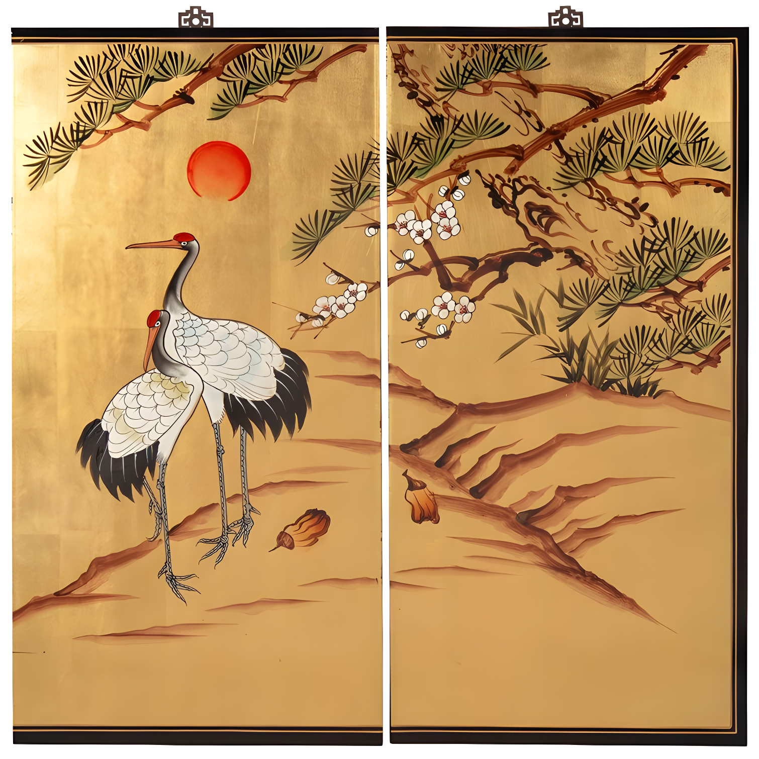Oriental Furniture 36" H x 72" W 4 - Piece Wall Décor
