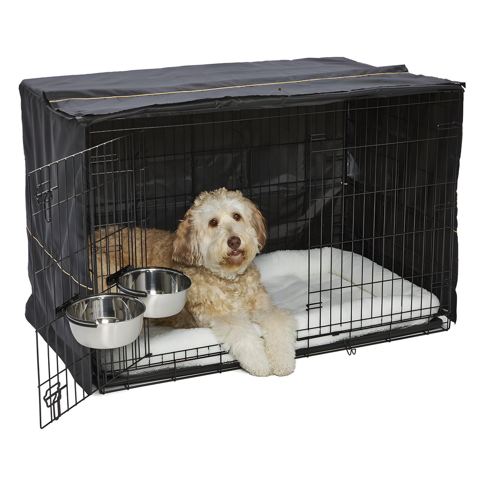 Midwest Homes For Pets MidWest Homes for Pets iCrate Dog Crate Starter Kit / Includes Dog Crate, Bed, 2 Bowls, Crate Cover