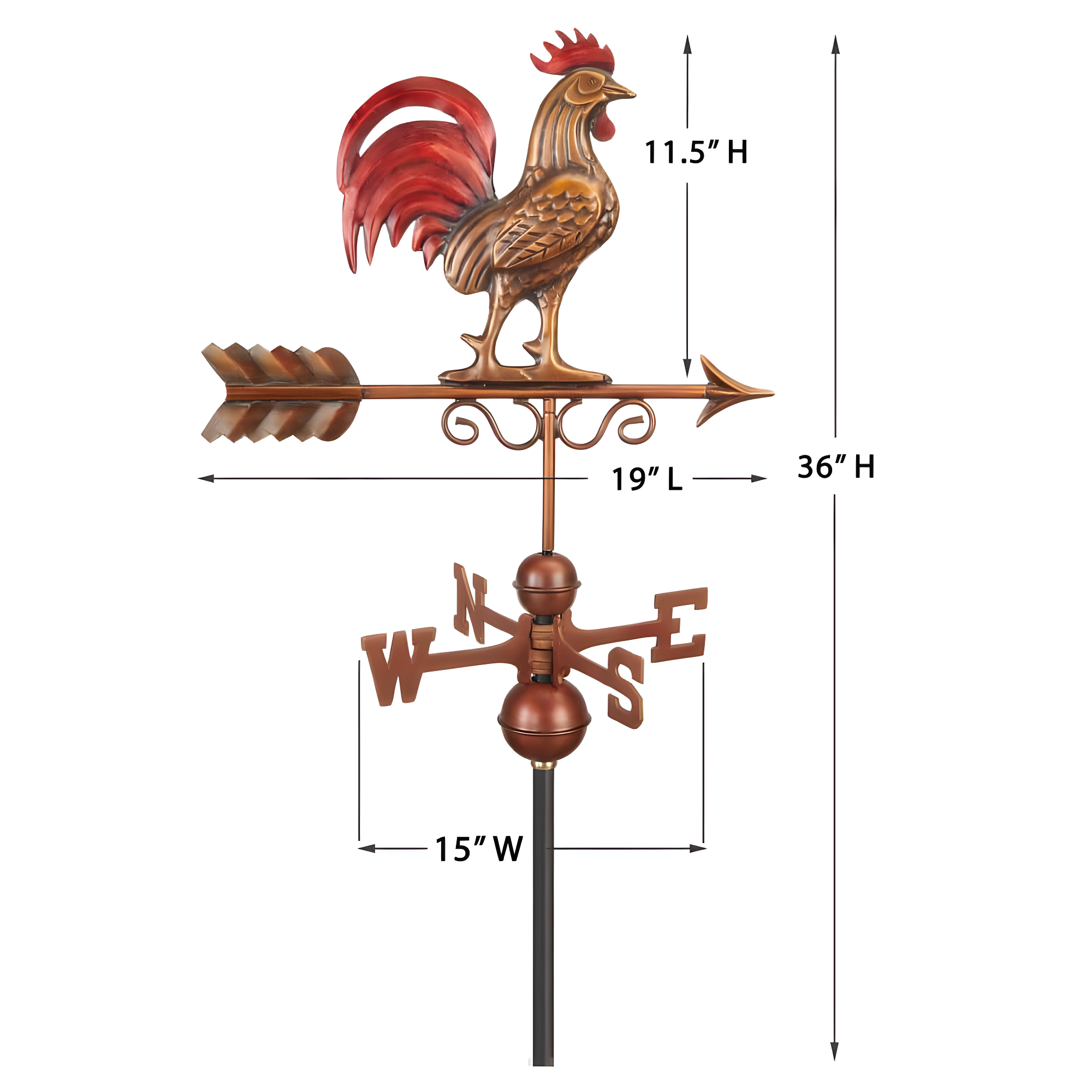 Good Directions 36'' H Metal Animals Weathervane