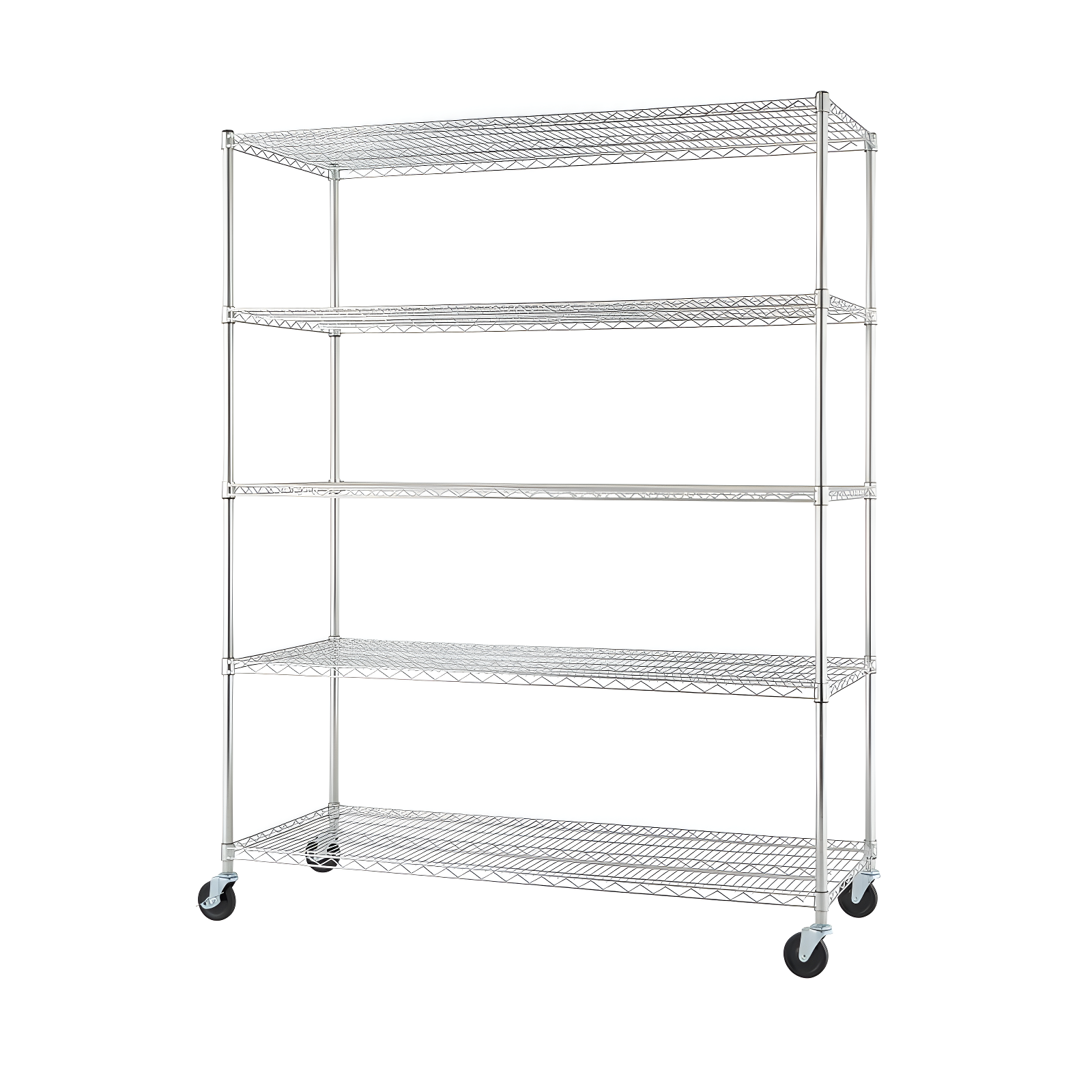 TRINITY EcoStorage 5-Tier NSF Rolling Steel Wire Shelving Unit w/ Wheels (60 in. W x 24 in. D)