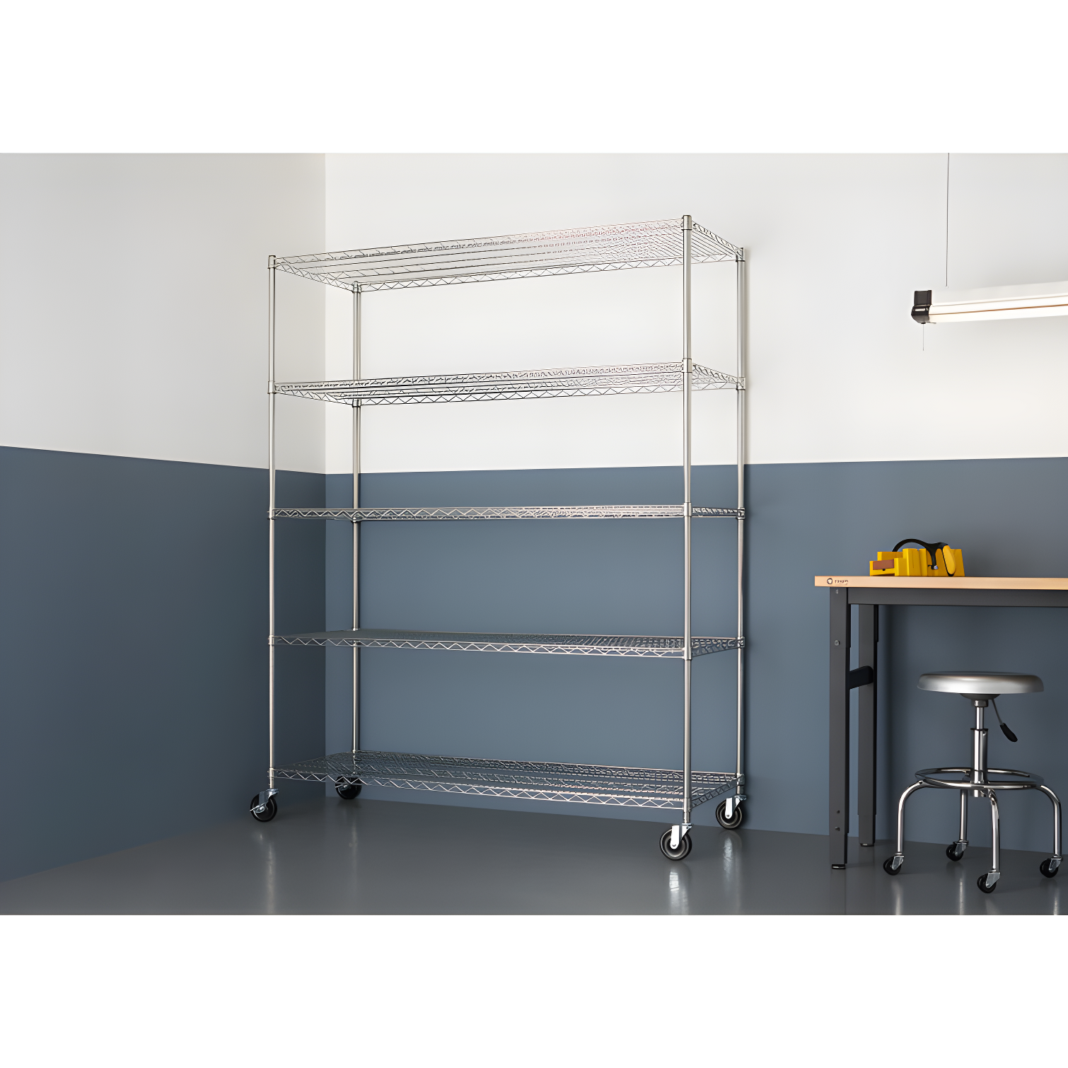 TRINITY EcoStorage 5-Tier NSF Rolling Steel Wire Shelving Unit w/ Wheels (60 in. W x 24 in. D)