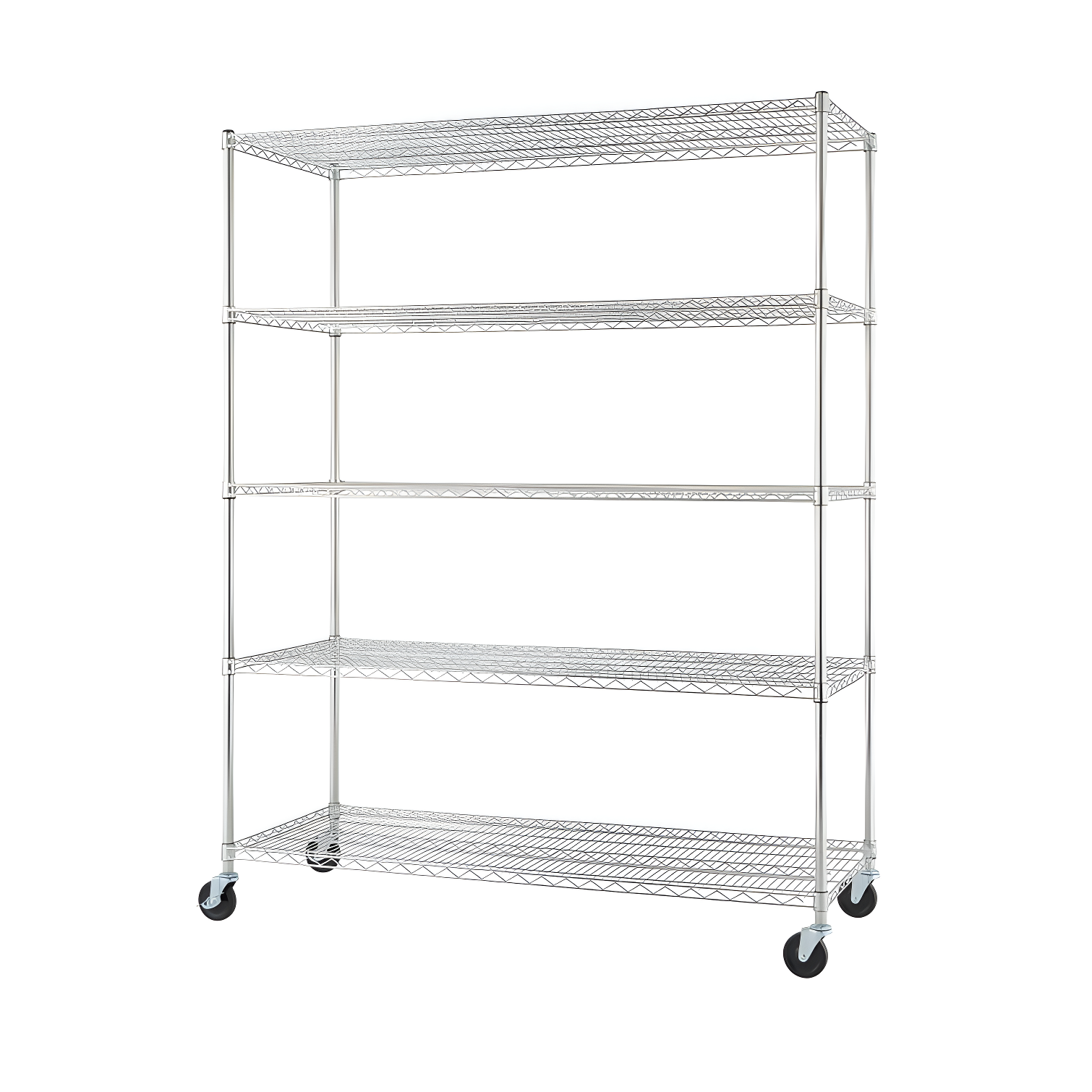 TRINITY EcoStorage 5-Tier NSF Rolling Steel Wire Shelving Unit w/ Wheels (60 in. W x 24 in. D)