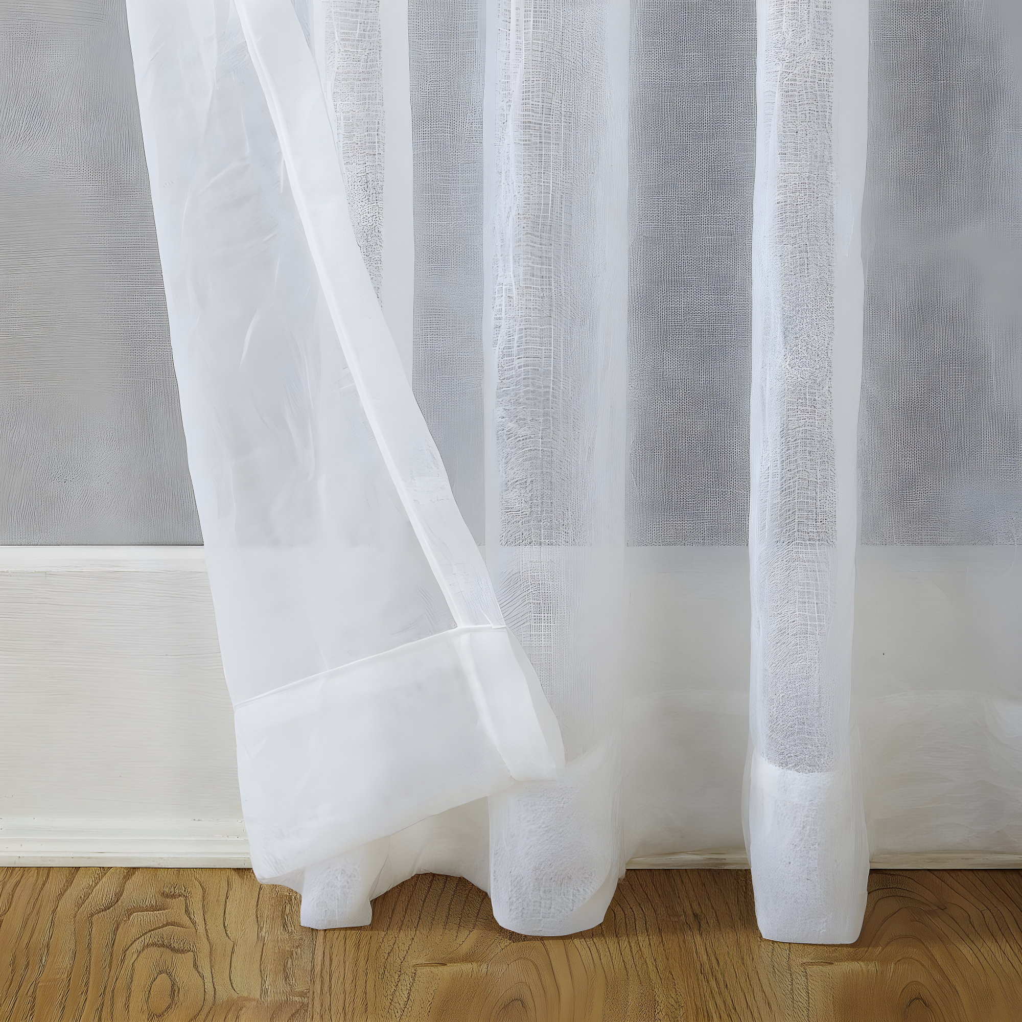 50"x95" No. 918 Sheer Avril Crushed Texture Rod Pocket Curtain Panel White: Light Filtering, Polyester, Machine Washable