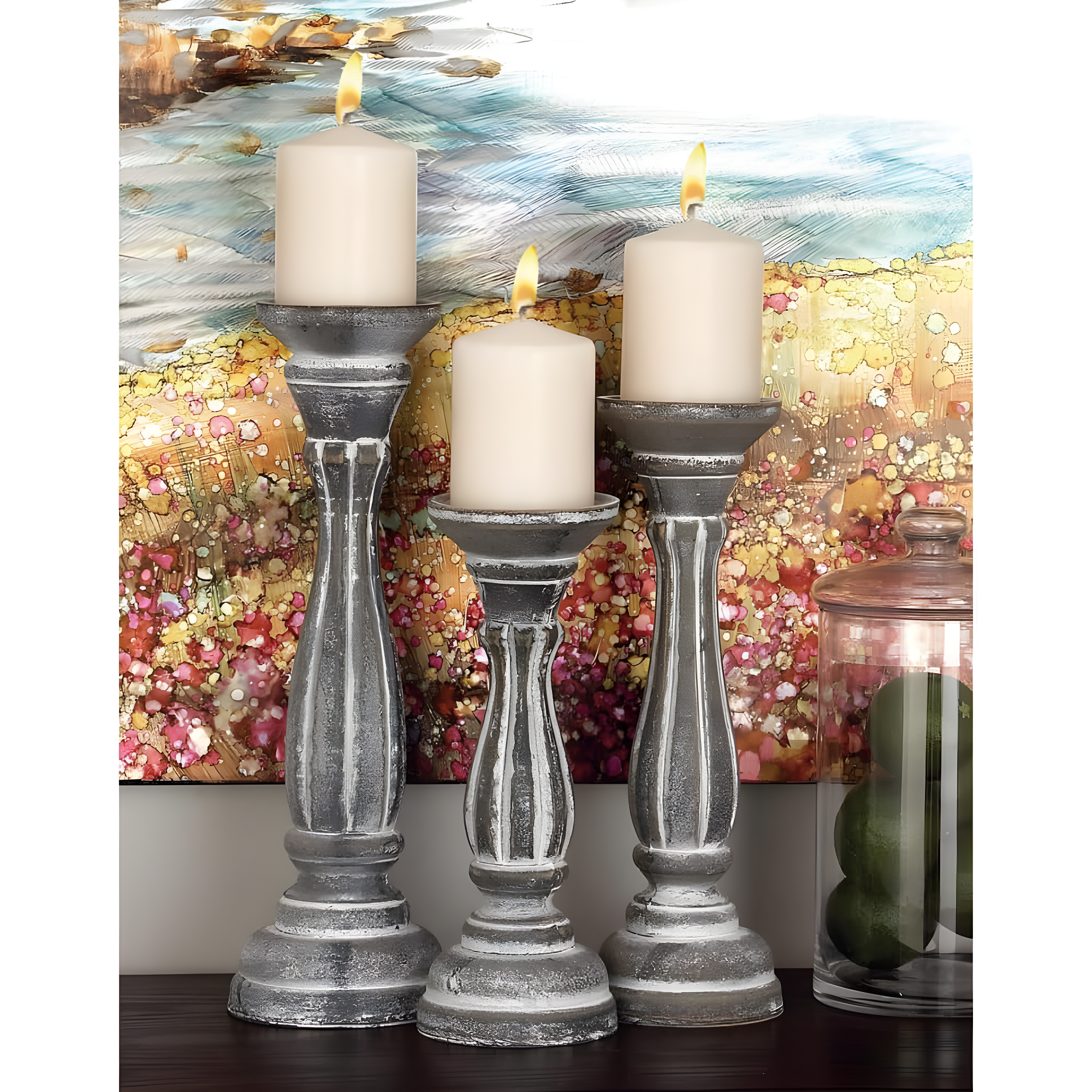 UMA Enterprises Wood Tabletop Candlestick