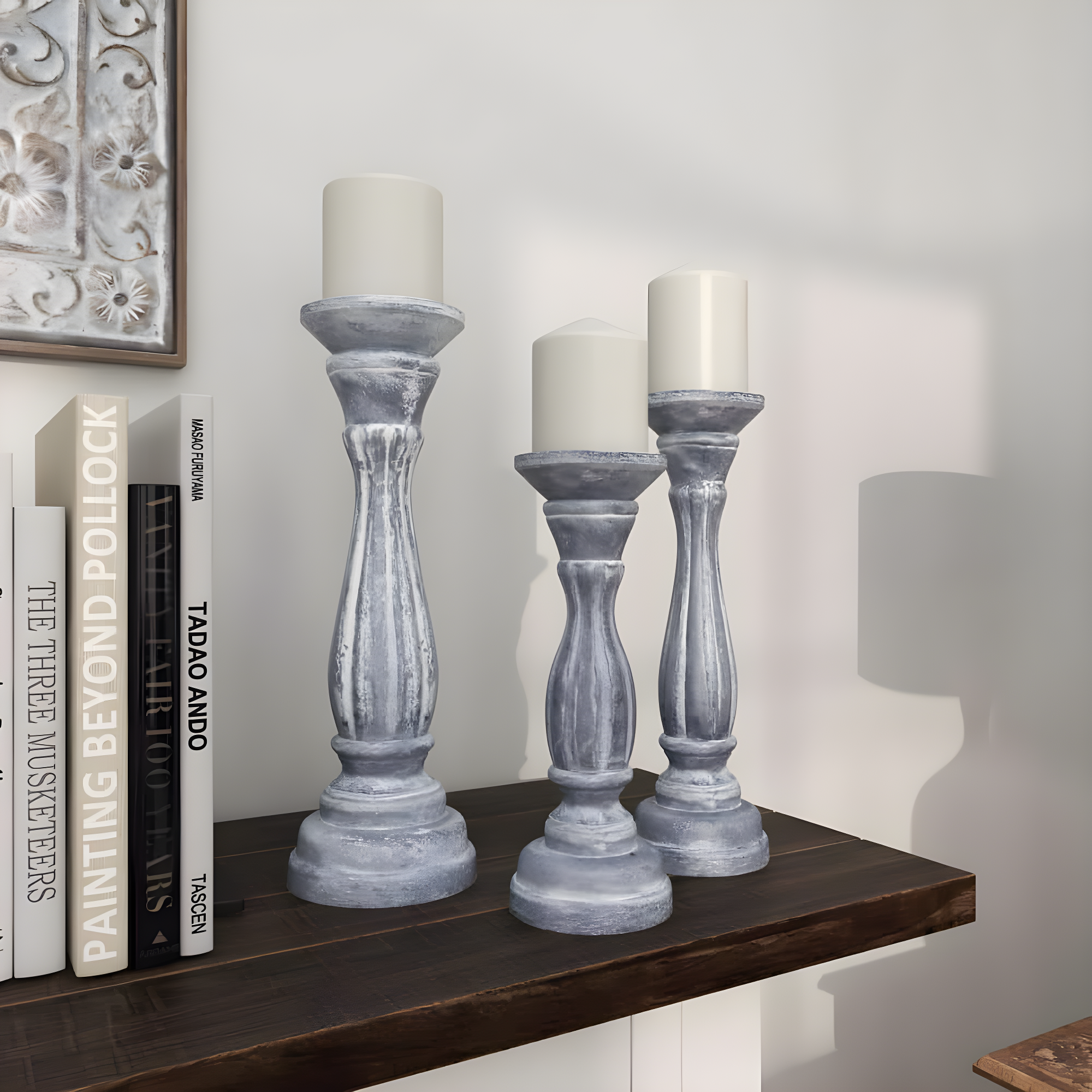 UMA Enterprises Wood Tabletop Candlestick