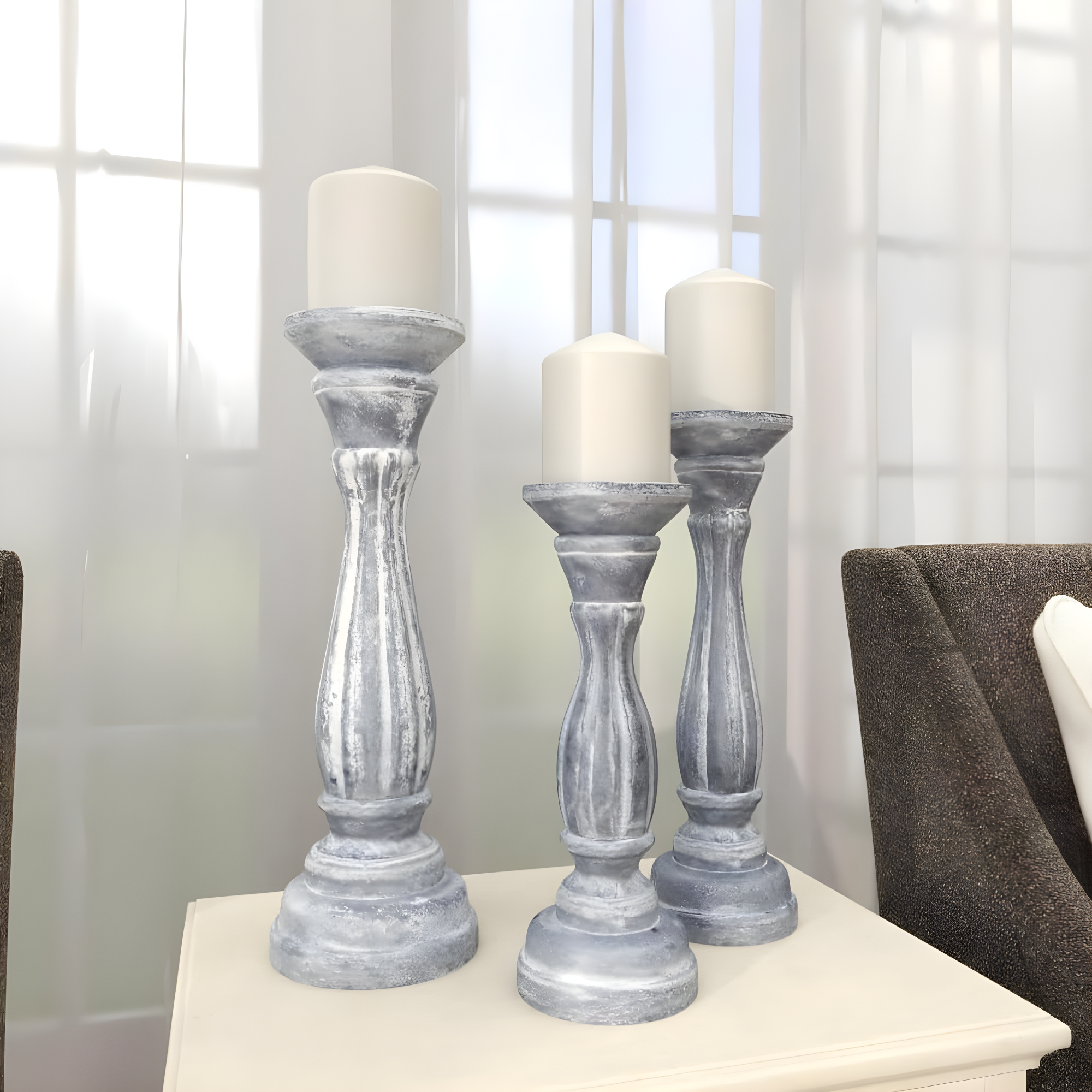 UMA Enterprises Wood Tabletop Candlestick