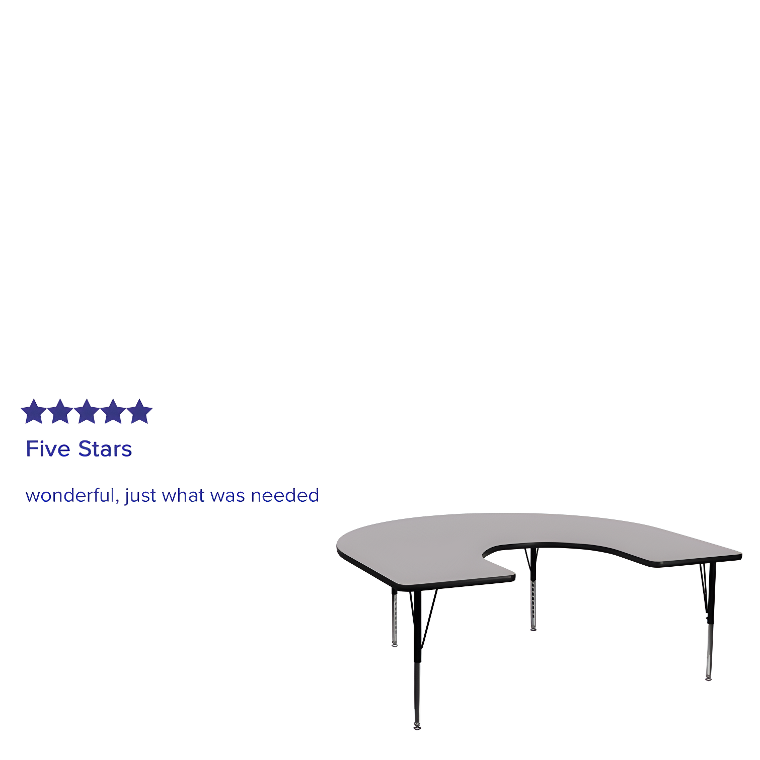 Flash Furniture Goddard 60''W x 66''L Horseshoe Thermal Laminate Activity Table - Adjustable Short Legs