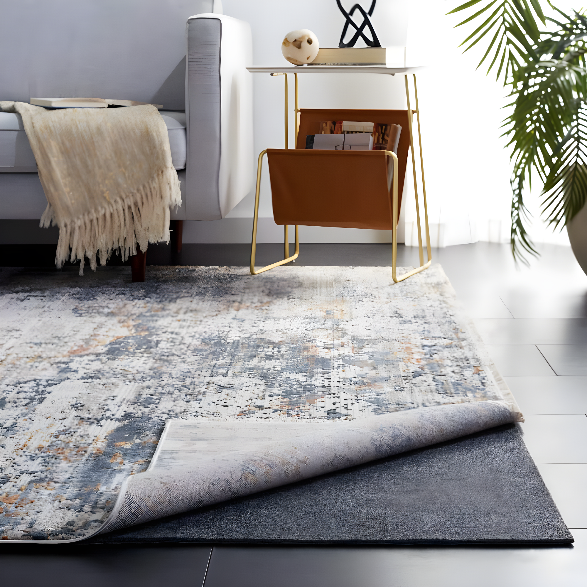 Dura Pad PAD130 Power Loomed Indoor Rug Pad - Grey - 5' x 7' - Safavieh