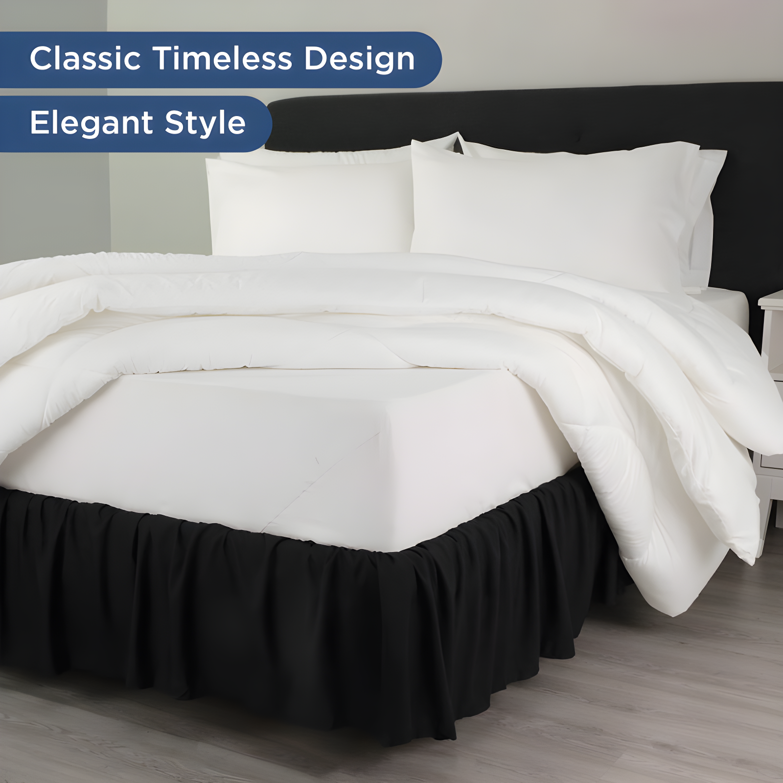 Martex Martex Ruffled Bed Skirt Easy Fit Lightweight 100% Microfiber Dust Ruffle Hotel Quality With 16 inch Tailored Drop