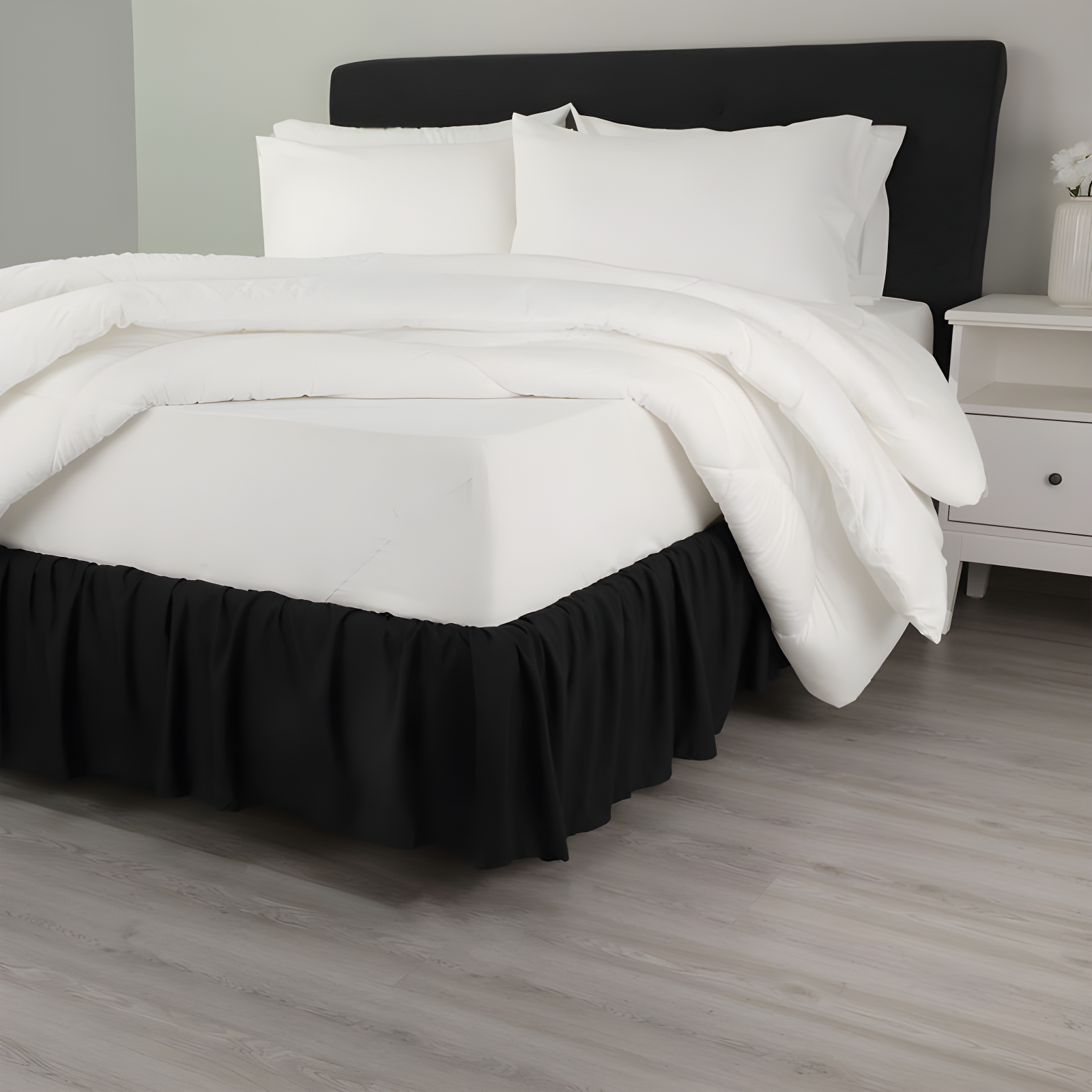 Martex Martex Ruffled Bed Skirt Easy Fit Lightweight 100% Microfiber Dust Ruffle Hotel Quality With 16 inch Tailored Drop