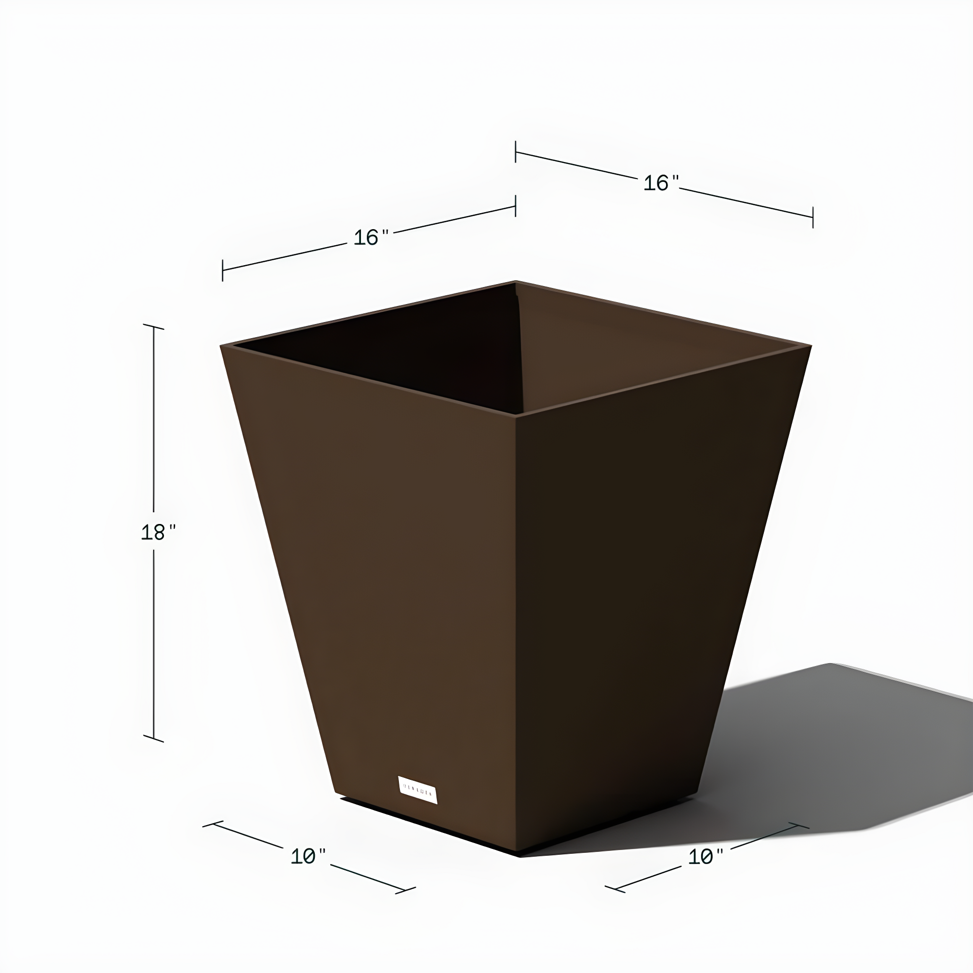 Veradek Pure Series Nobleton 18" Plastic Planter - Espresso
