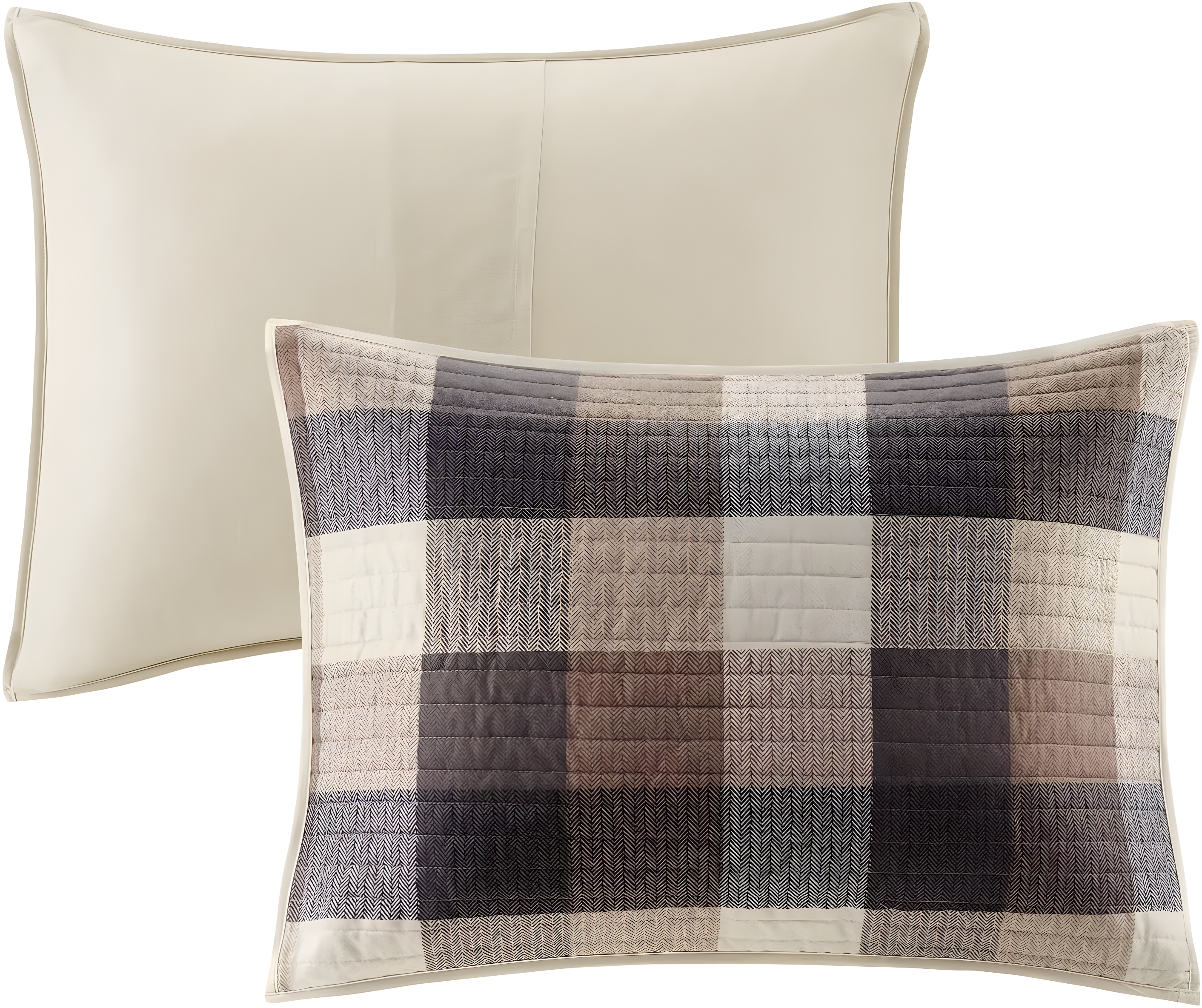 Madison Park Ridge 6 Piece Printed Herringbone Quilt Set with Throw Pillows