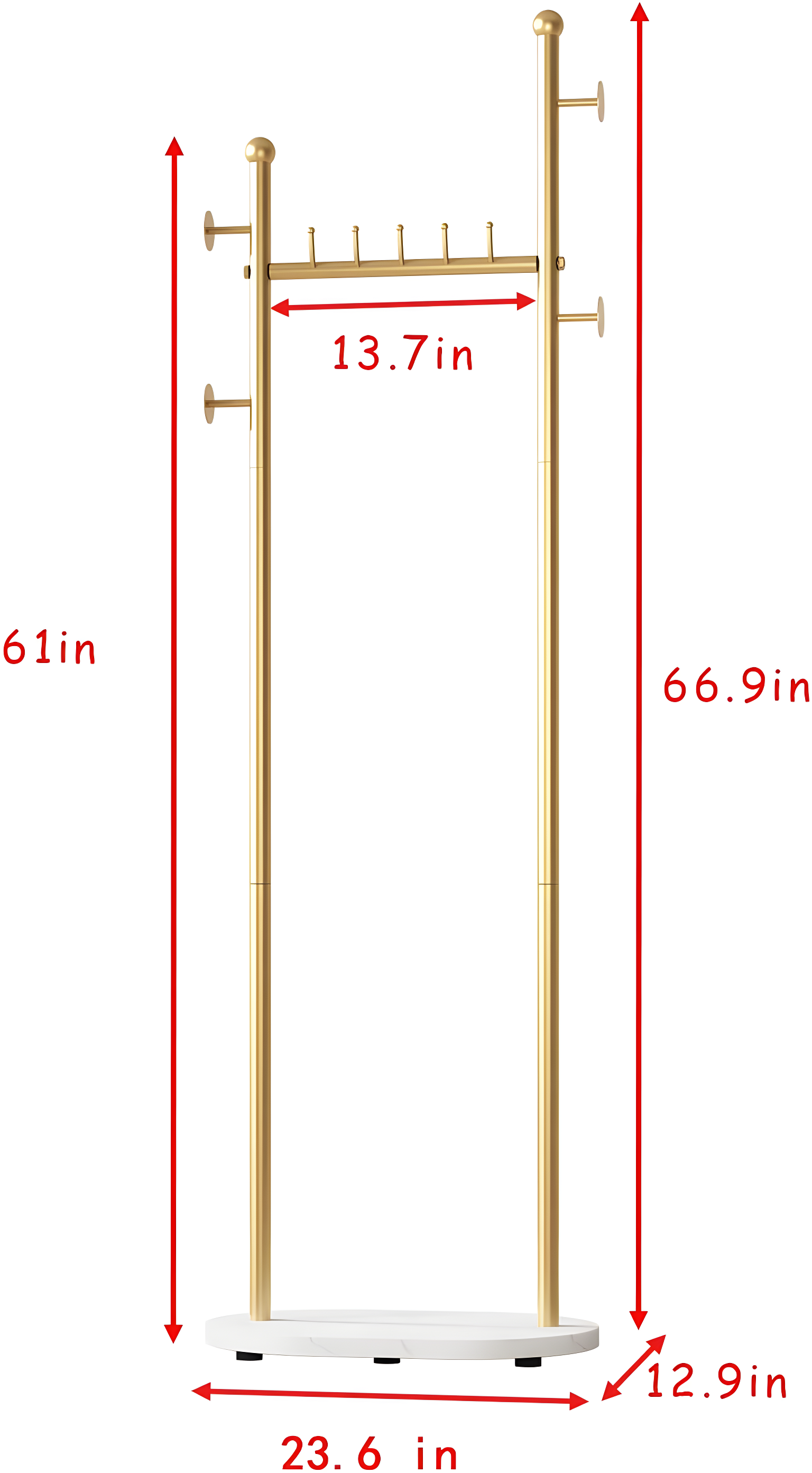 Clothing Rack, Clothes Rack with Shelf, Freestanding Coat Rack,Coat Hanger Stand with Hooks for Home