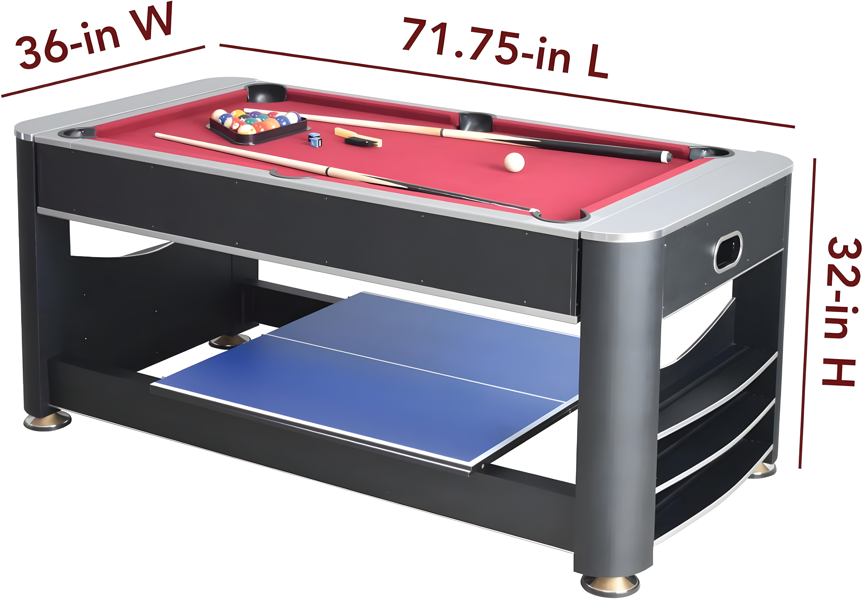 Triple Threat 3-in-1 72" Multi Game Table