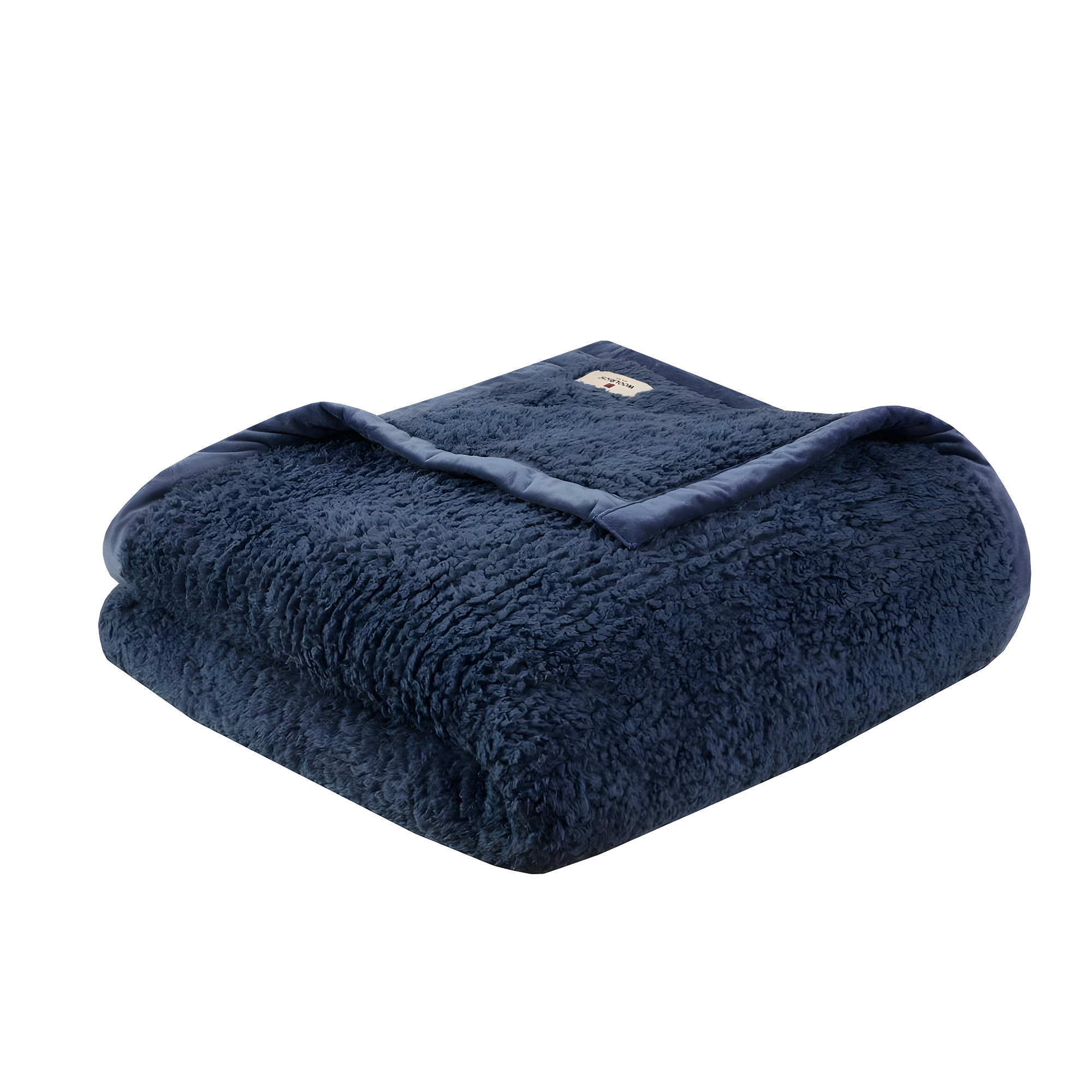 Full/Queen Burlington Berber Bed Blanket Navy: Woolrich, Transitional Style, Machine Washable, Velvet Touch