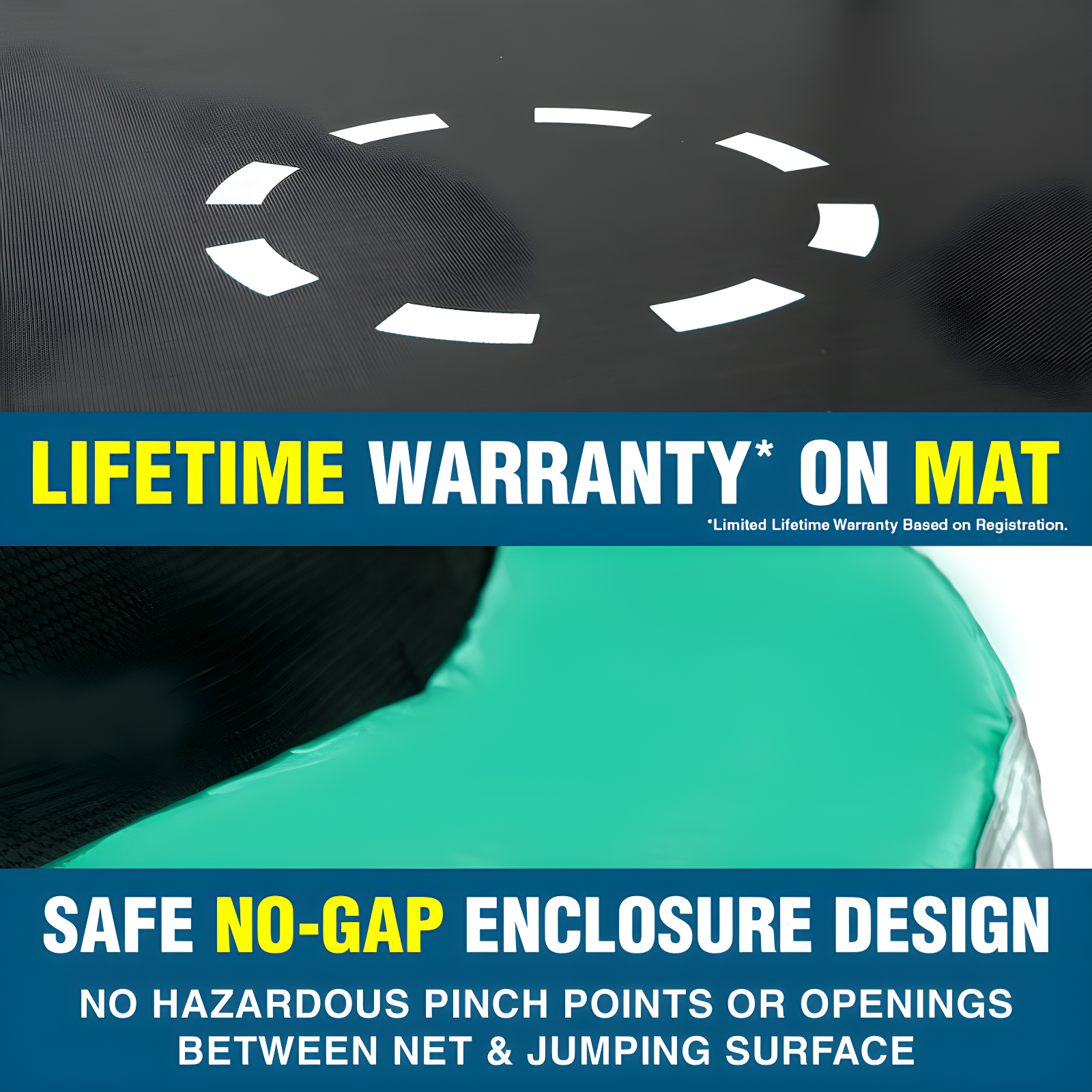 TruJump Sportspower TruJump 14' Round Trampoline with Safety Enclosure & with Lifetime Warranty on Jump Mat